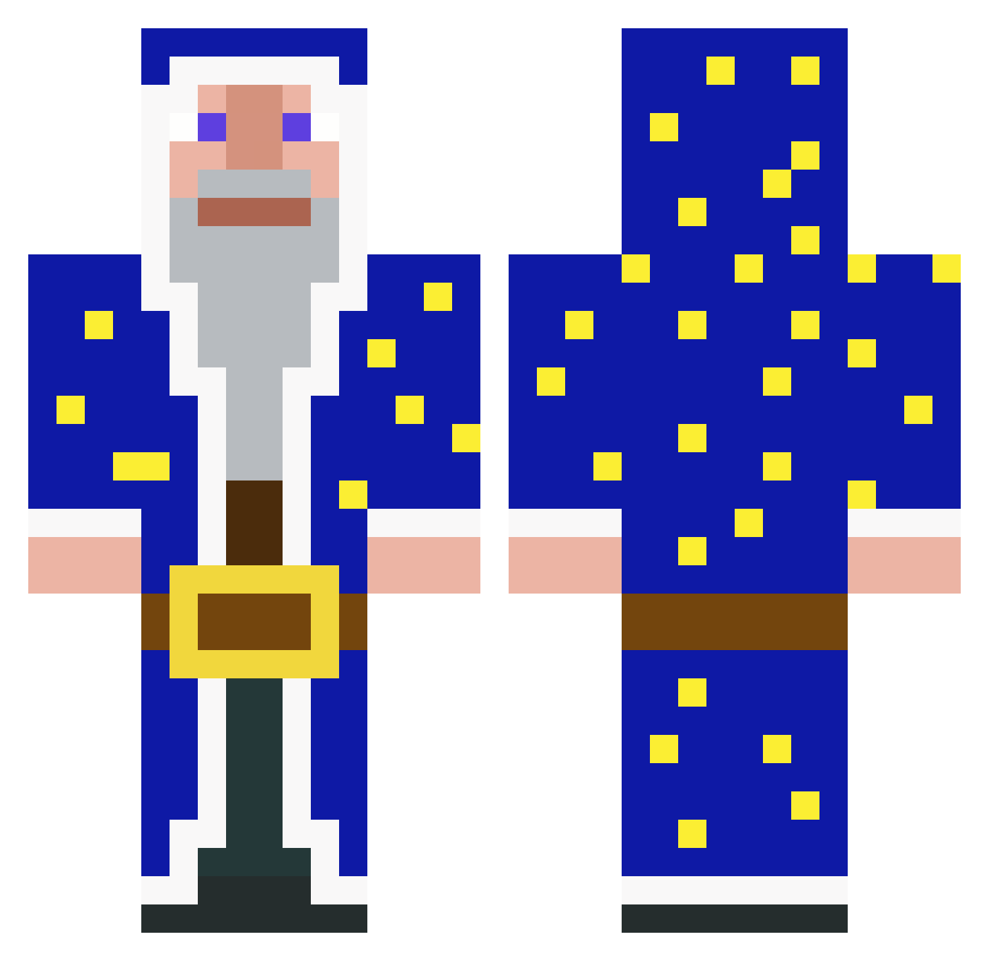 Etrain111 Minecraft skin, front and back view