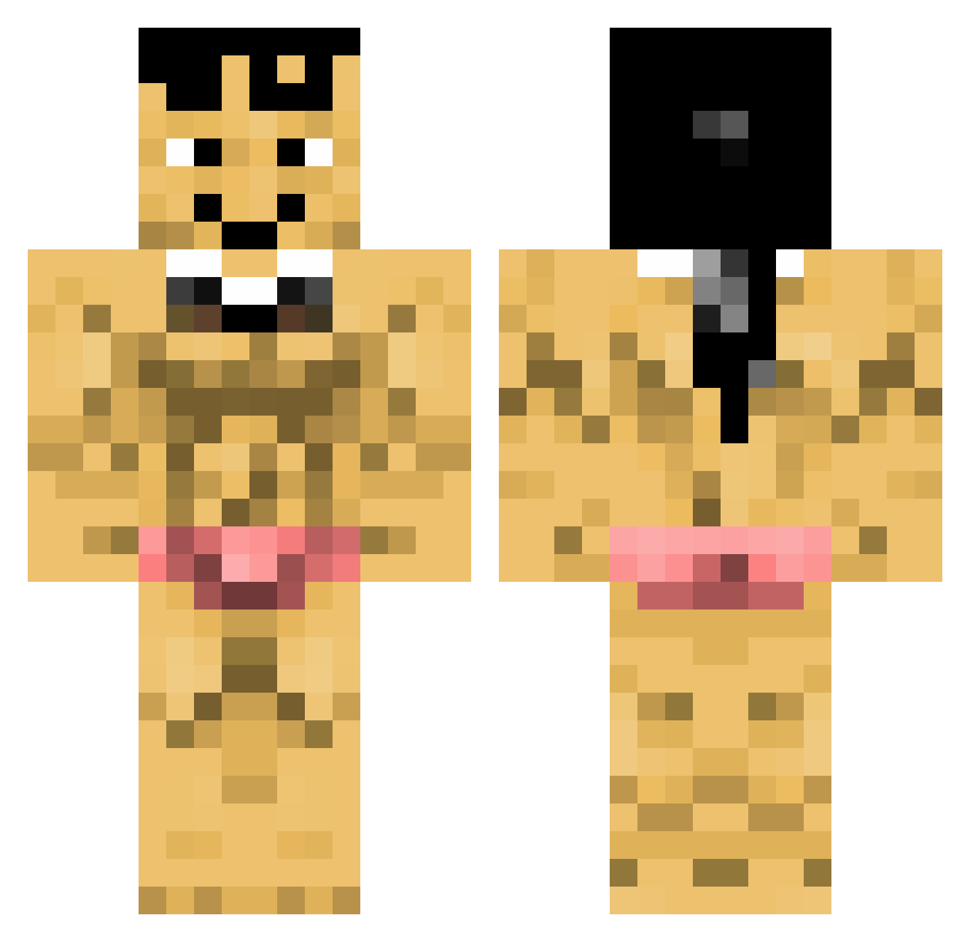 Teslah123 Minecraft skin, front and back view