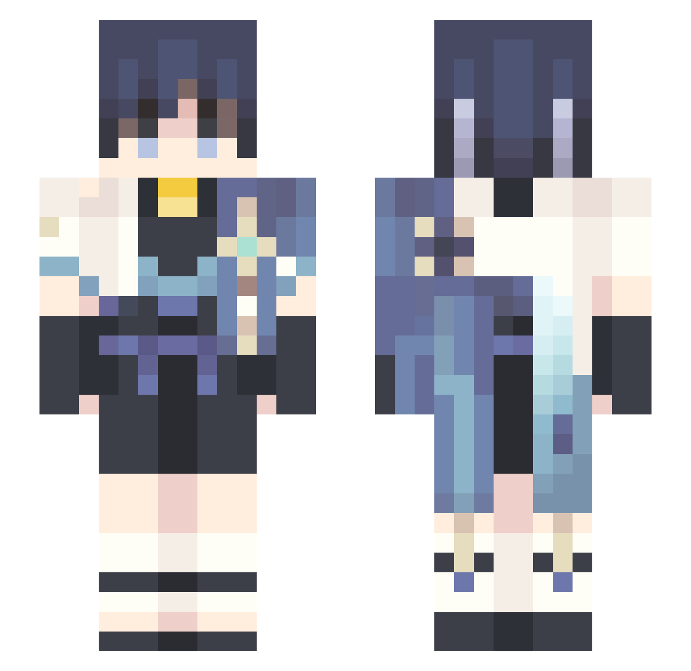 hoqmeow Minecraft skin, front and back view