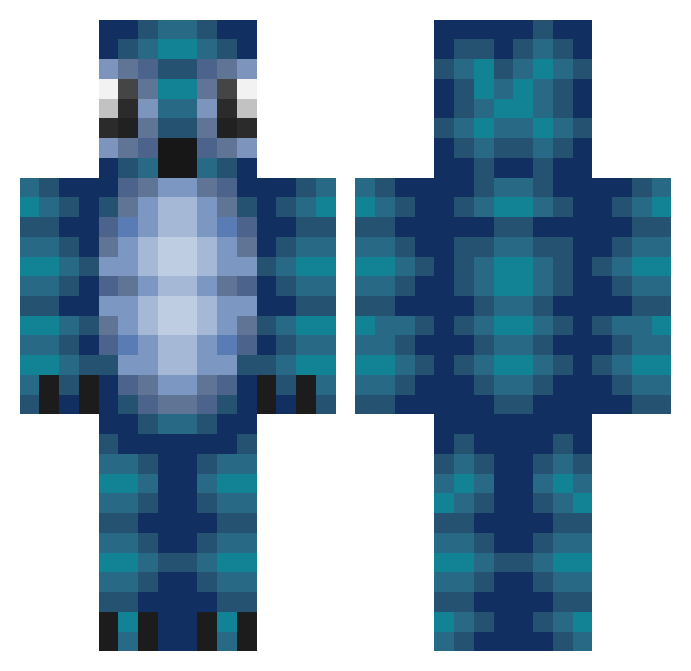 Nhldude600 Minecraft skin, front and back view
