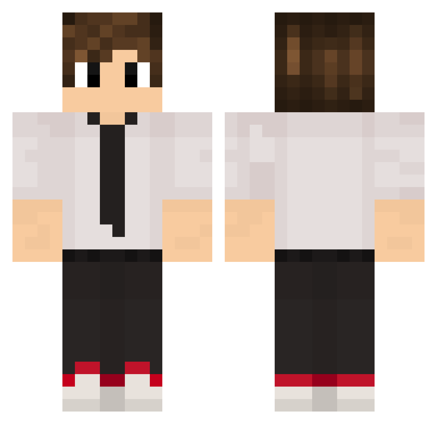 ToastyPie13 Minecraft skin, front and back view