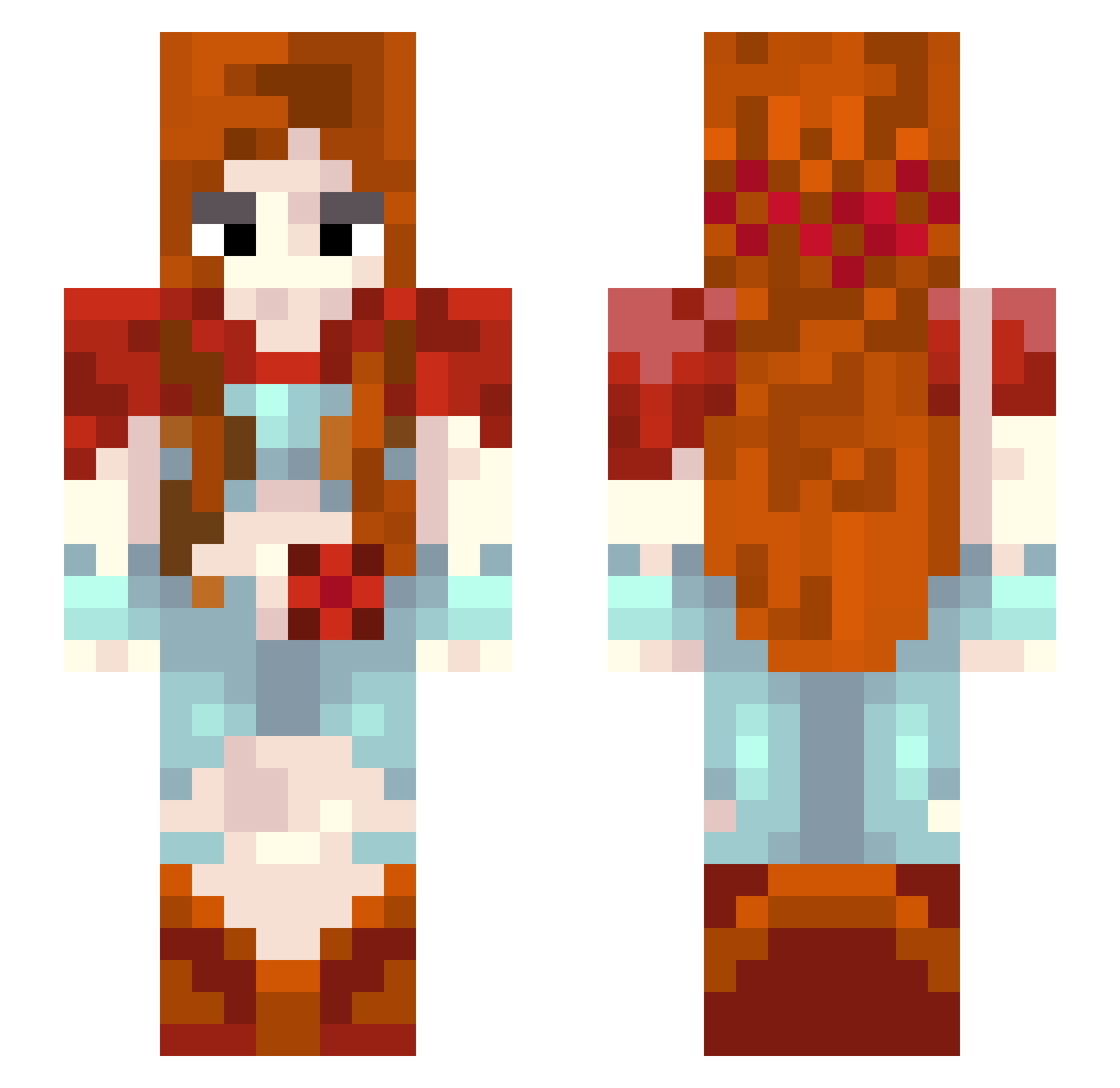 Rusalka9812 Minecraft skin, front and back view
