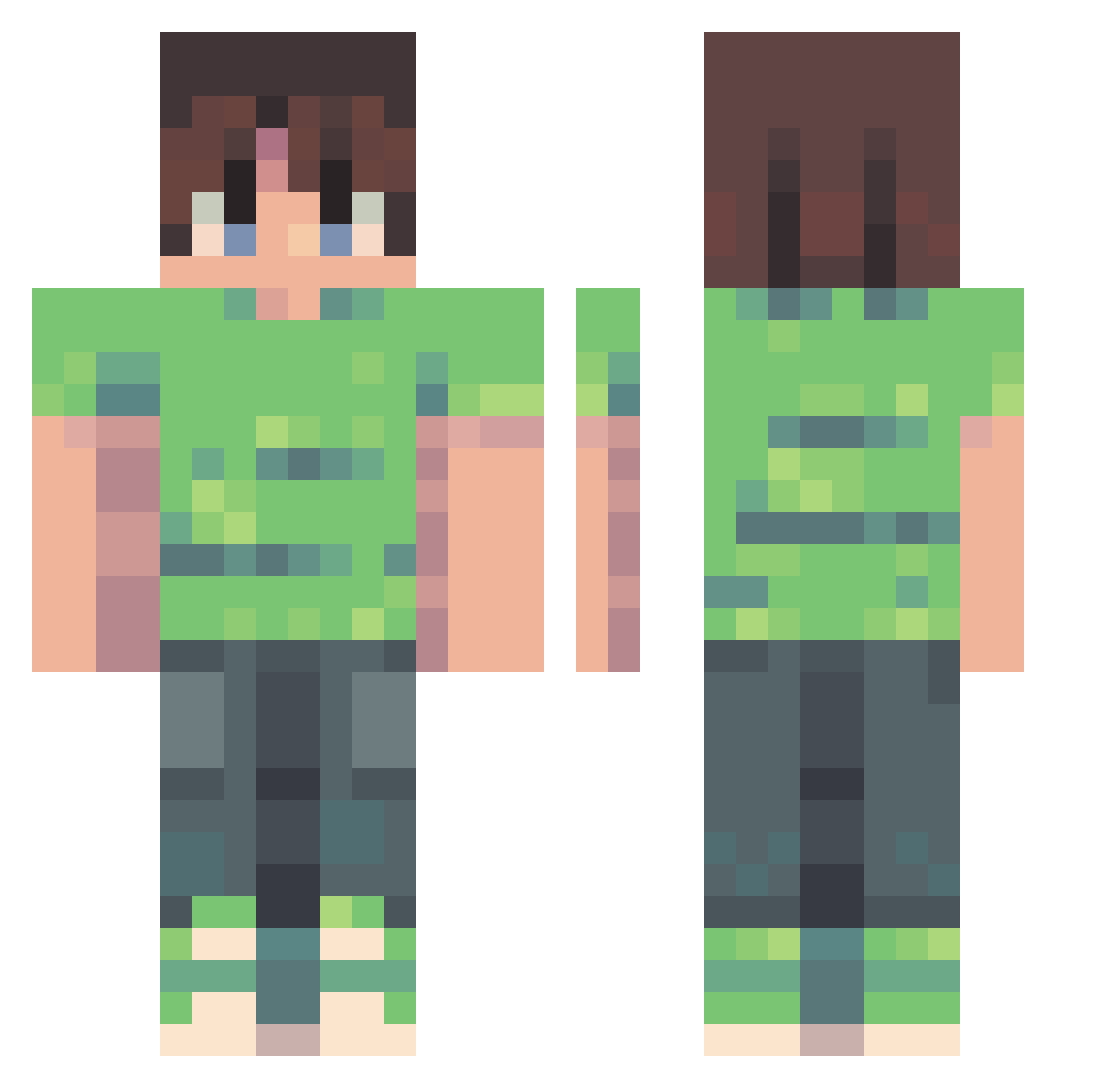 xbarteq8 Minecraft skin, front and back view