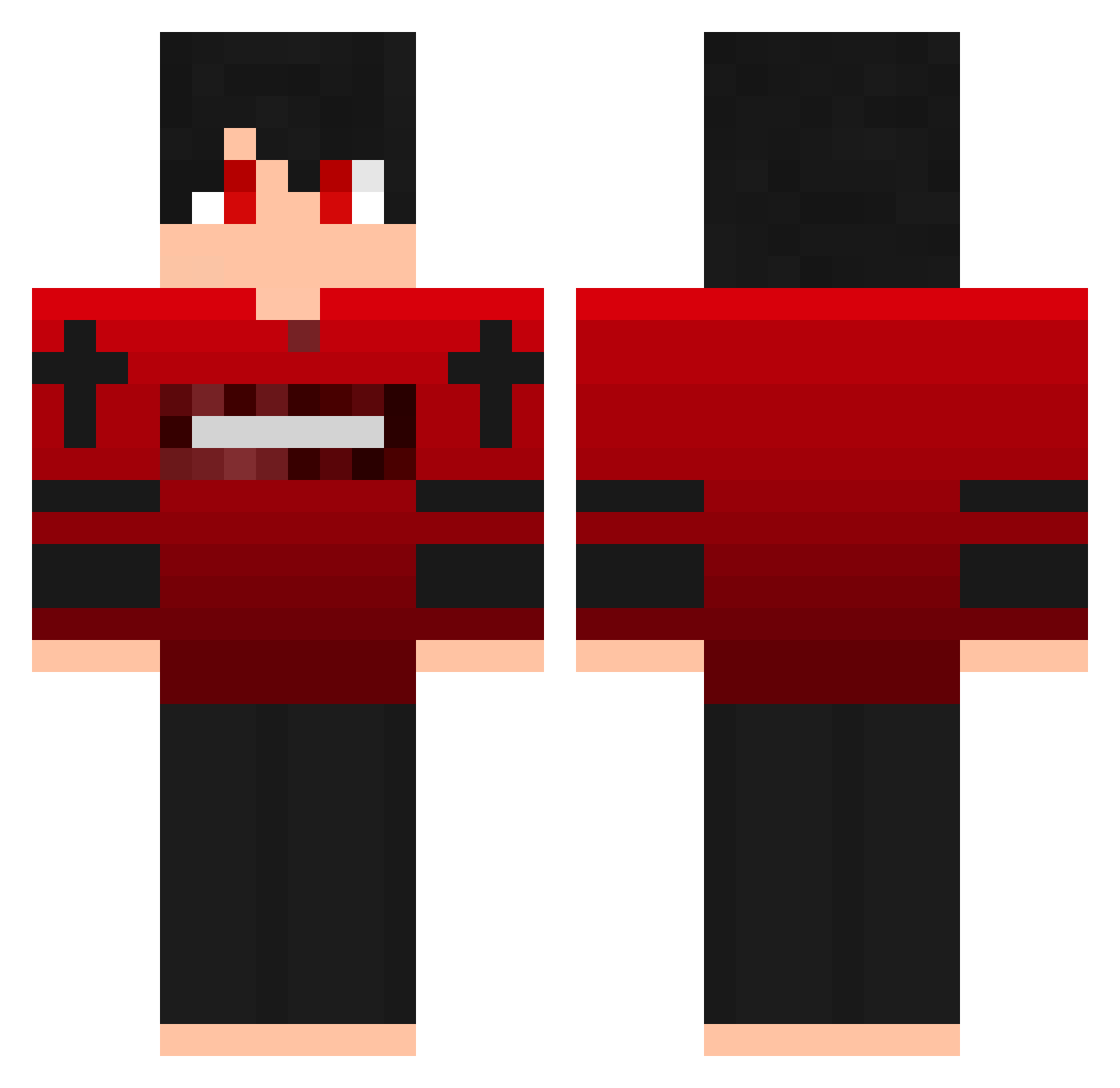 ReachyIsBackk Minecraft skin, front and back view