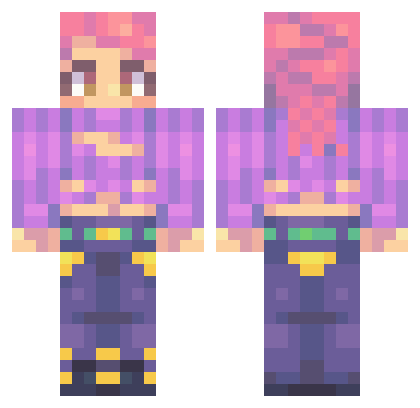 Getnyzel Minecraft skin, front and back view