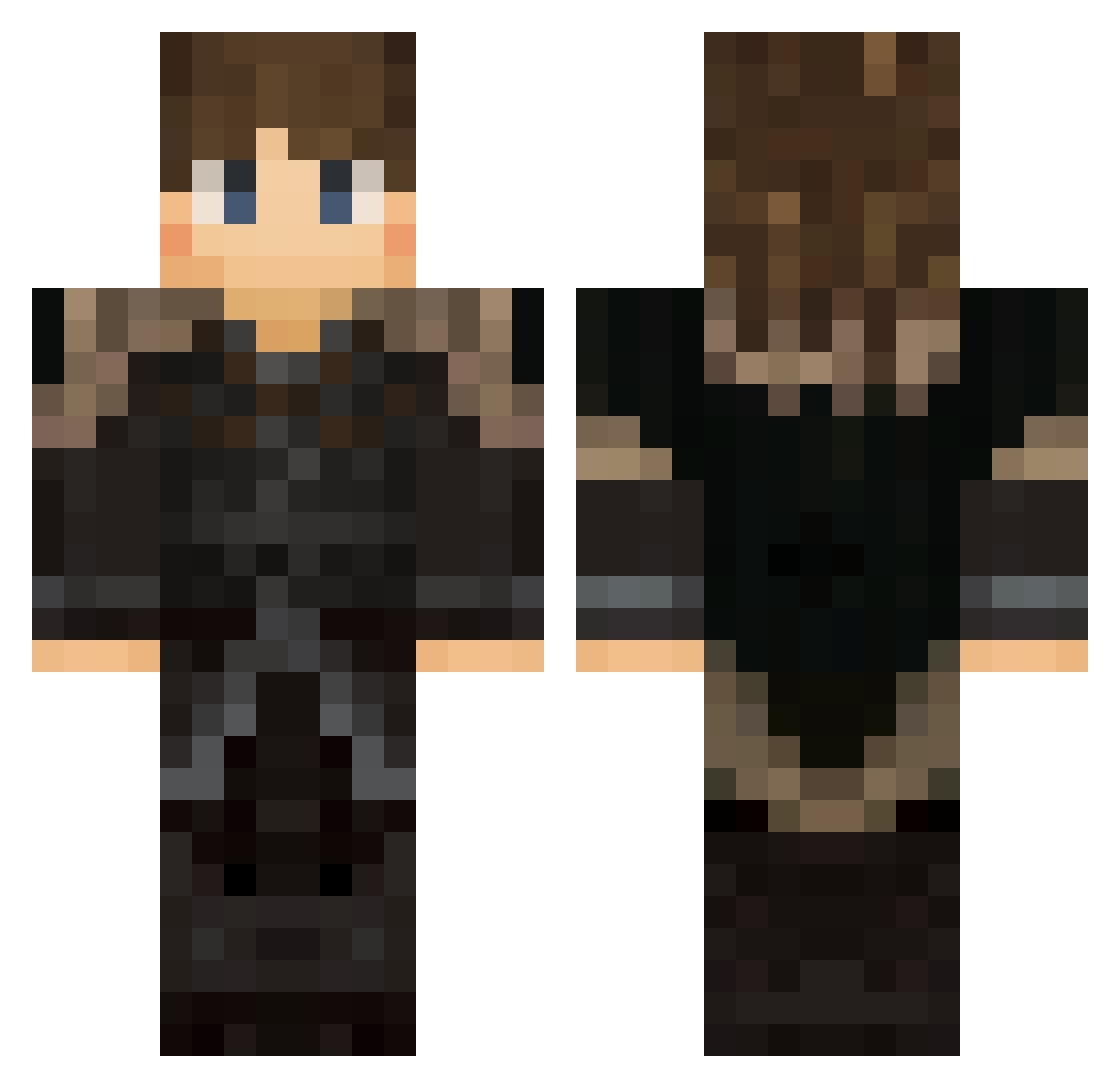 Serger Minecraft skin, front and back view