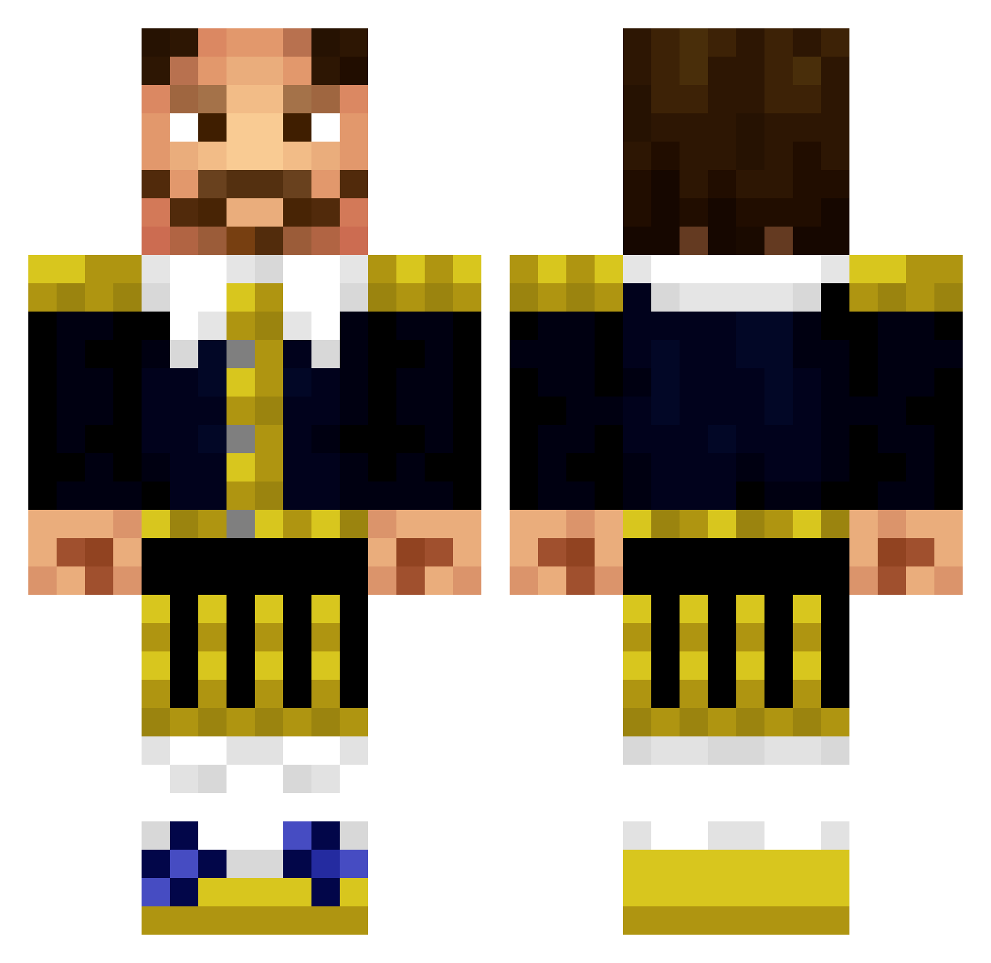 turrible Minecraft skin, front and back view