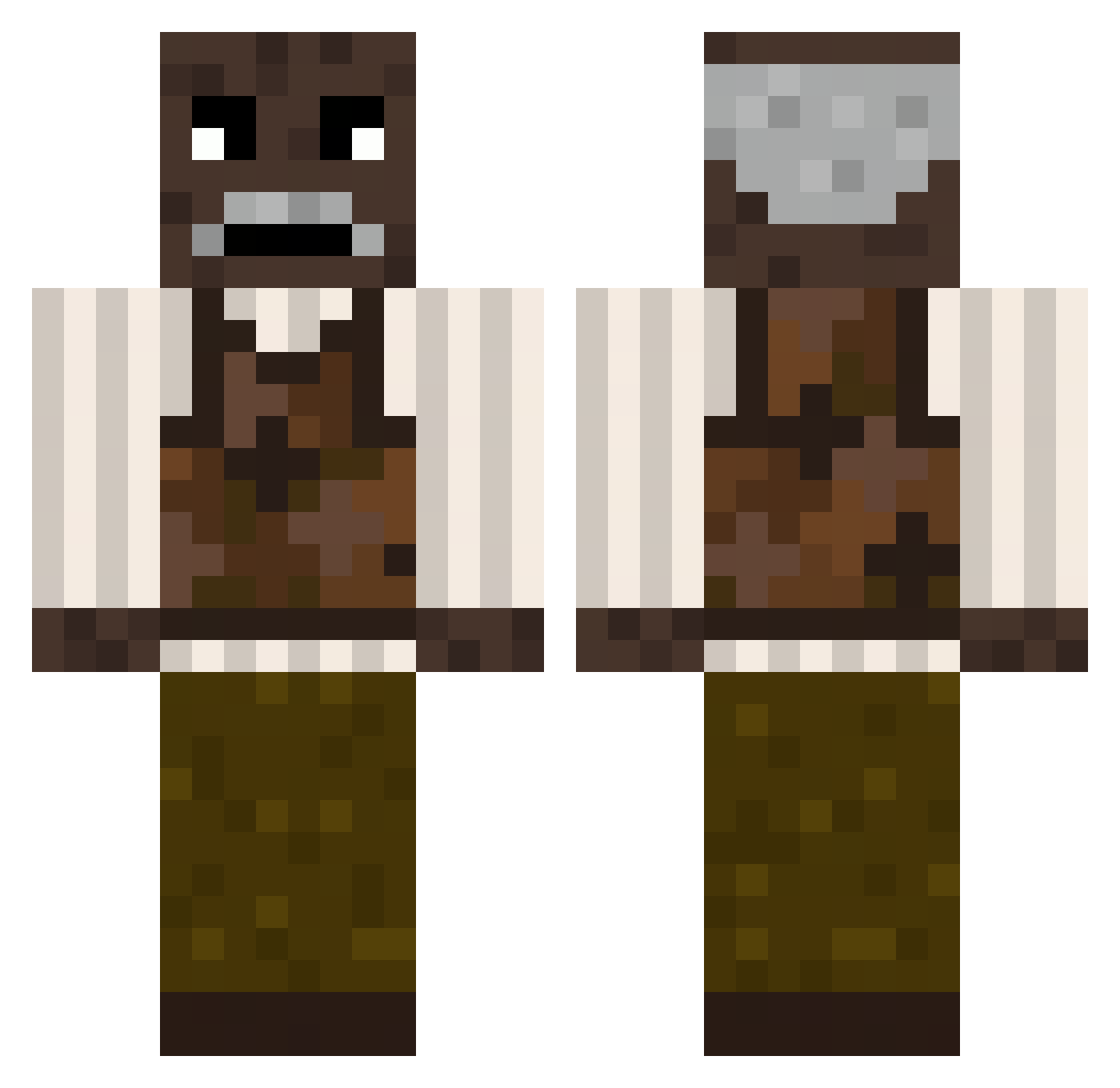 Severino_Vovo Minecraft skin, front and back view
