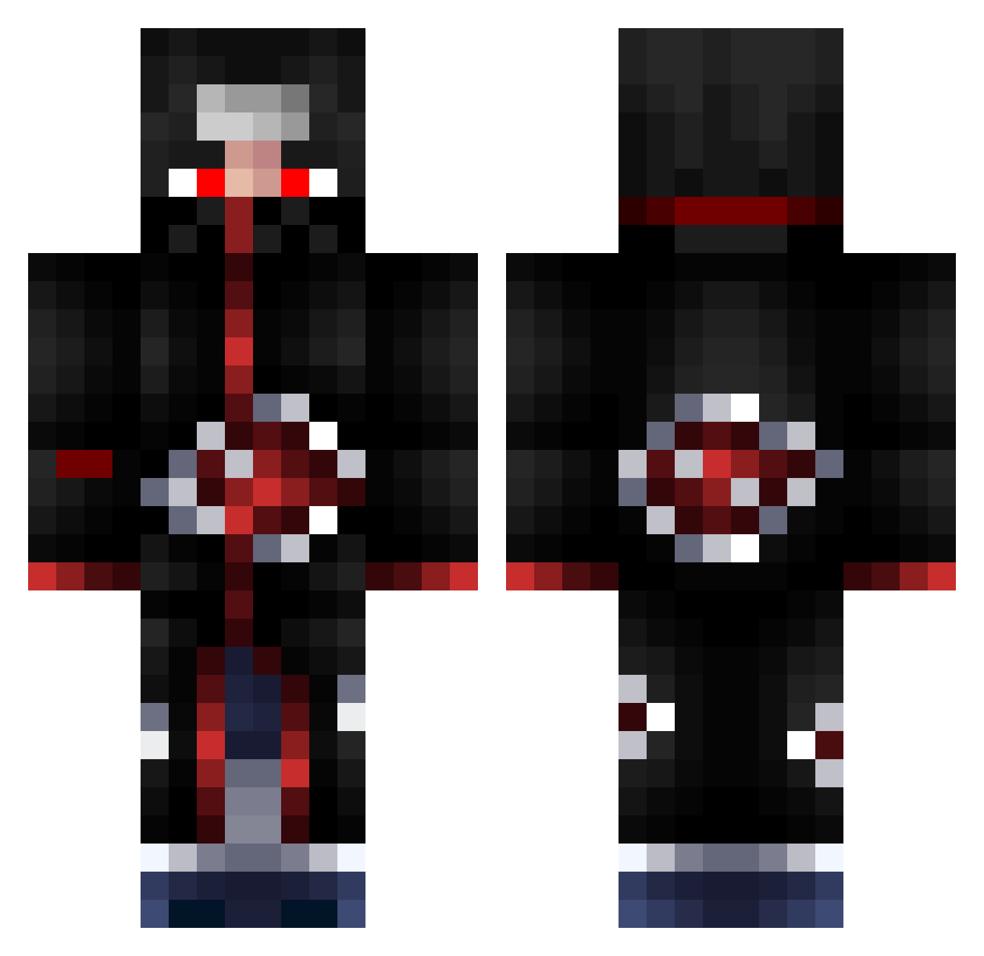 Valle578 Minecraft skin, front and back view