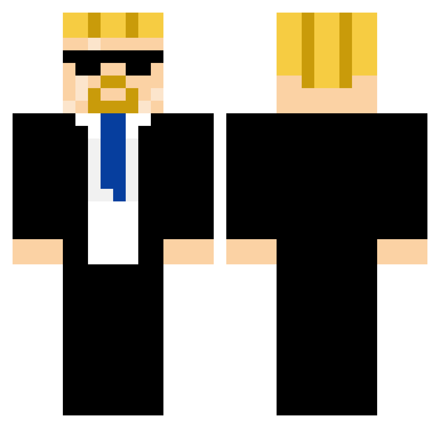 TwangyRocket960 Minecraft skin, front and back view