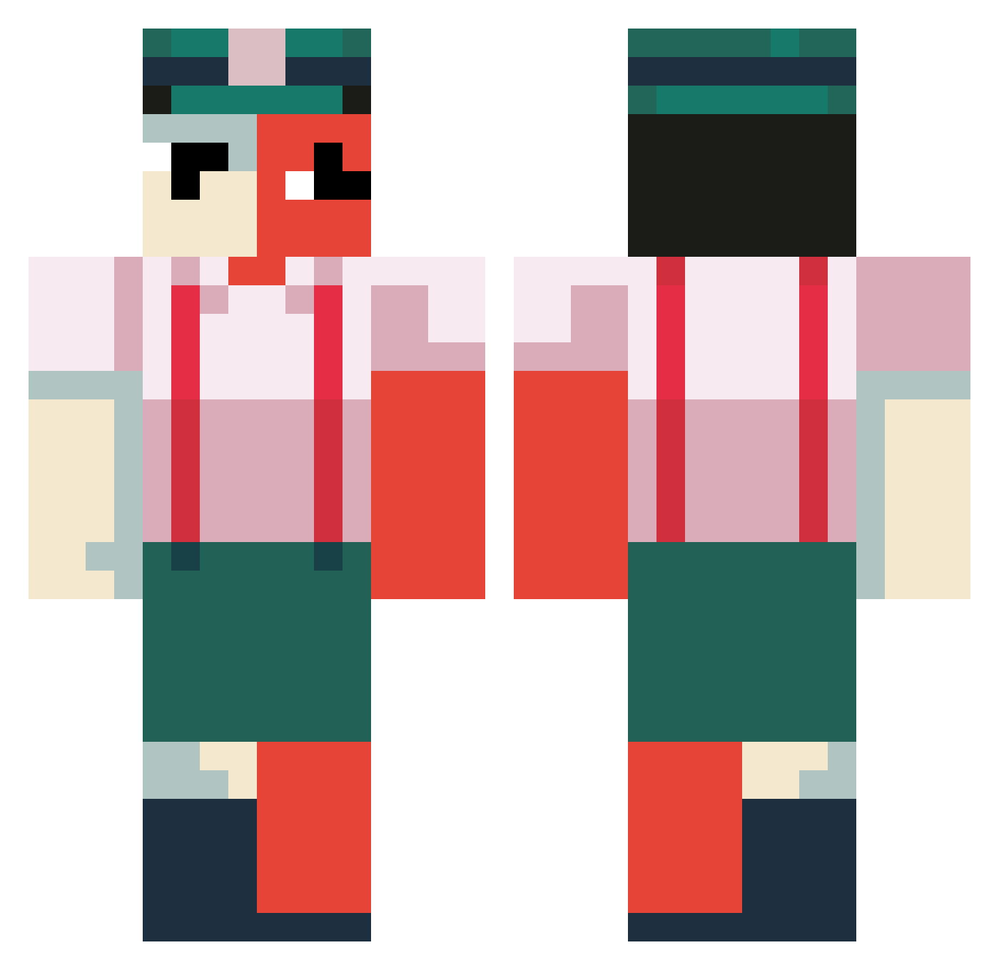 TheDocterMan Minecraft skin, front and back view