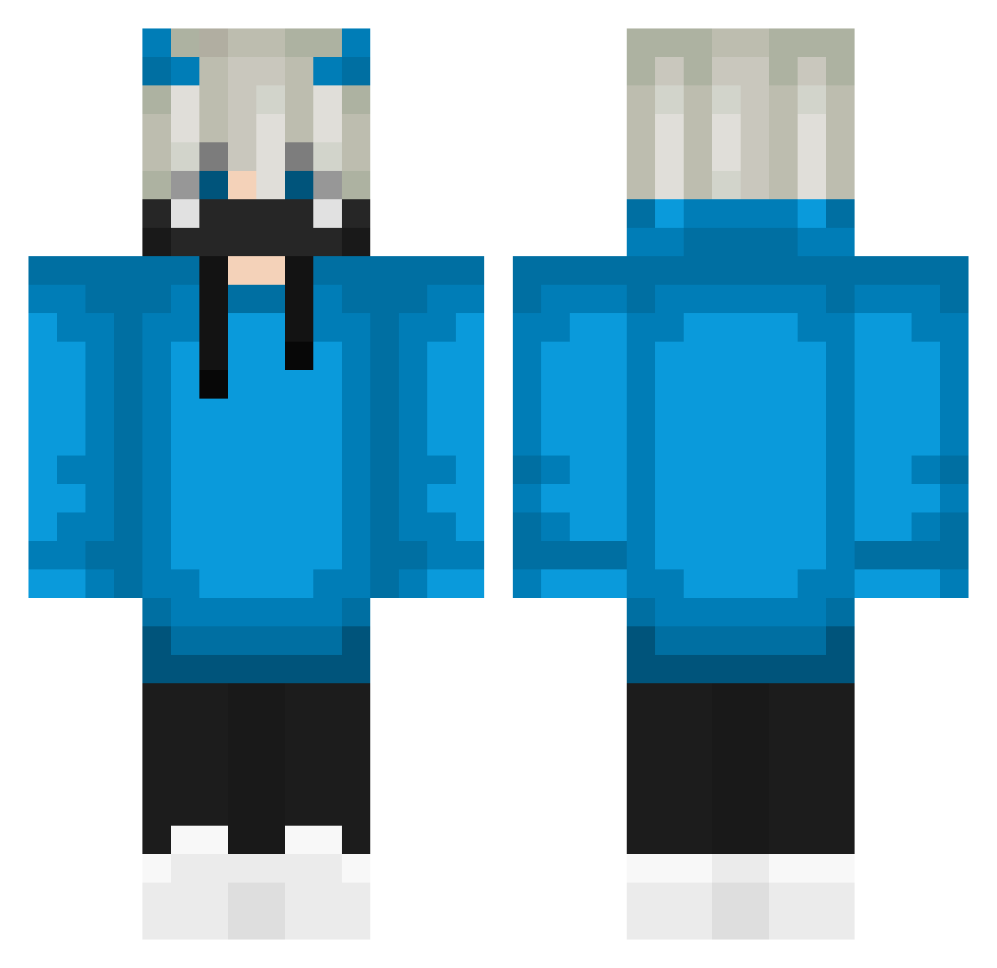 ZekeYR123 Minecraft skin, front and back view