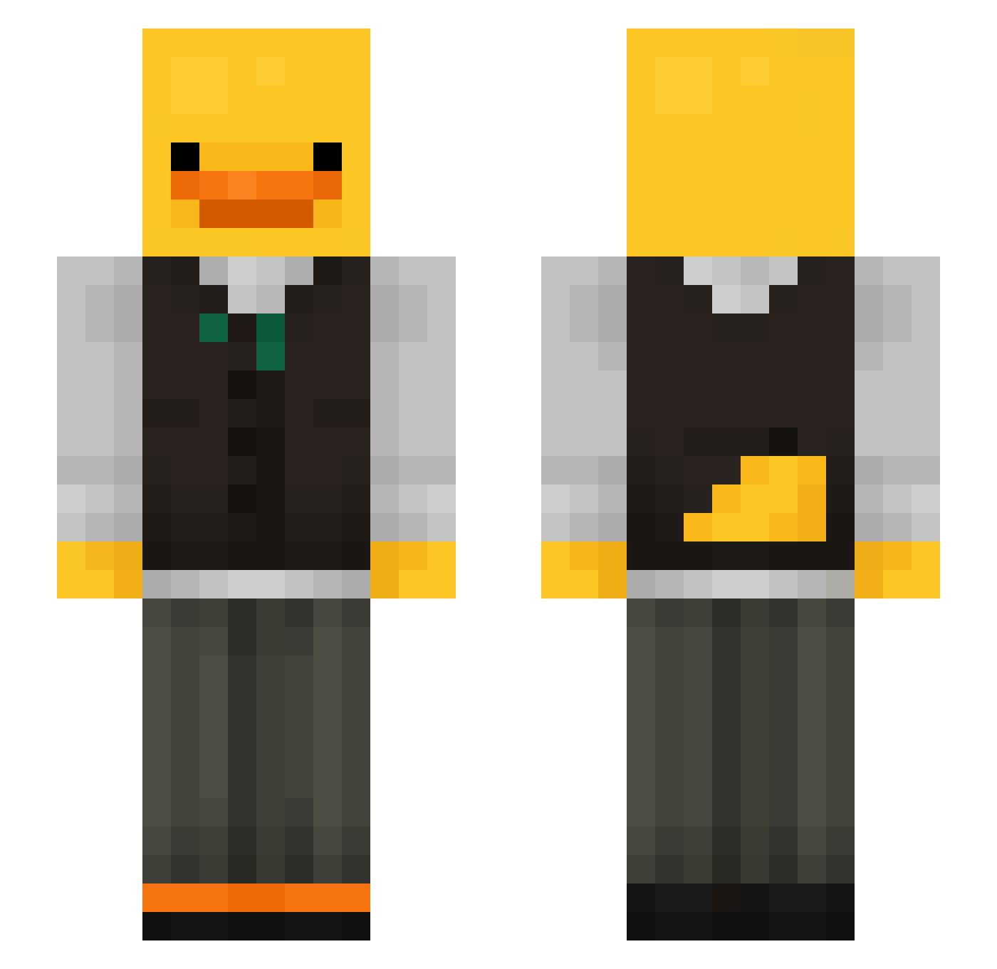 Ratduck12 Minecraft skin, front and back view