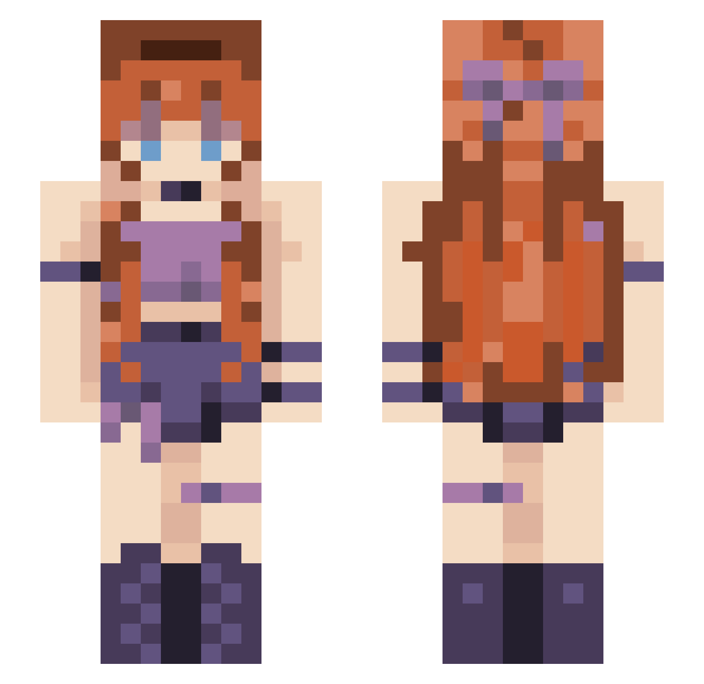 MegatronUw Minecraft skin, front and back view