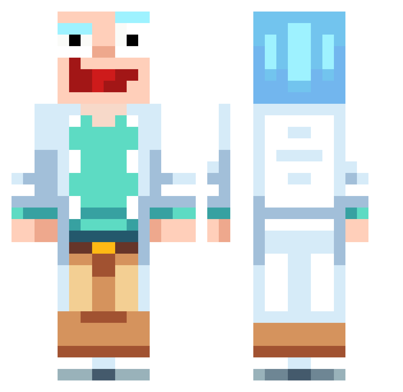 Sigmaduko Minecraft skin, front and back view