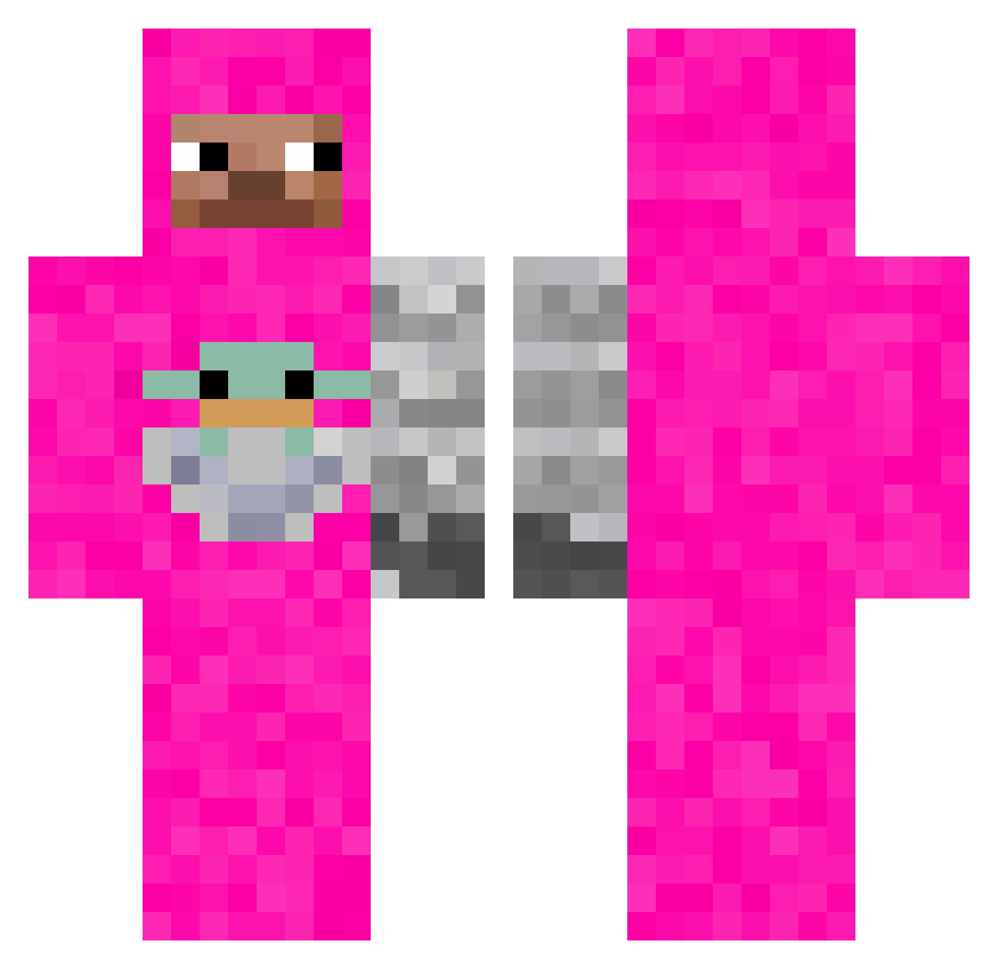 BabyYoda303030 Minecraft skin, front and back view