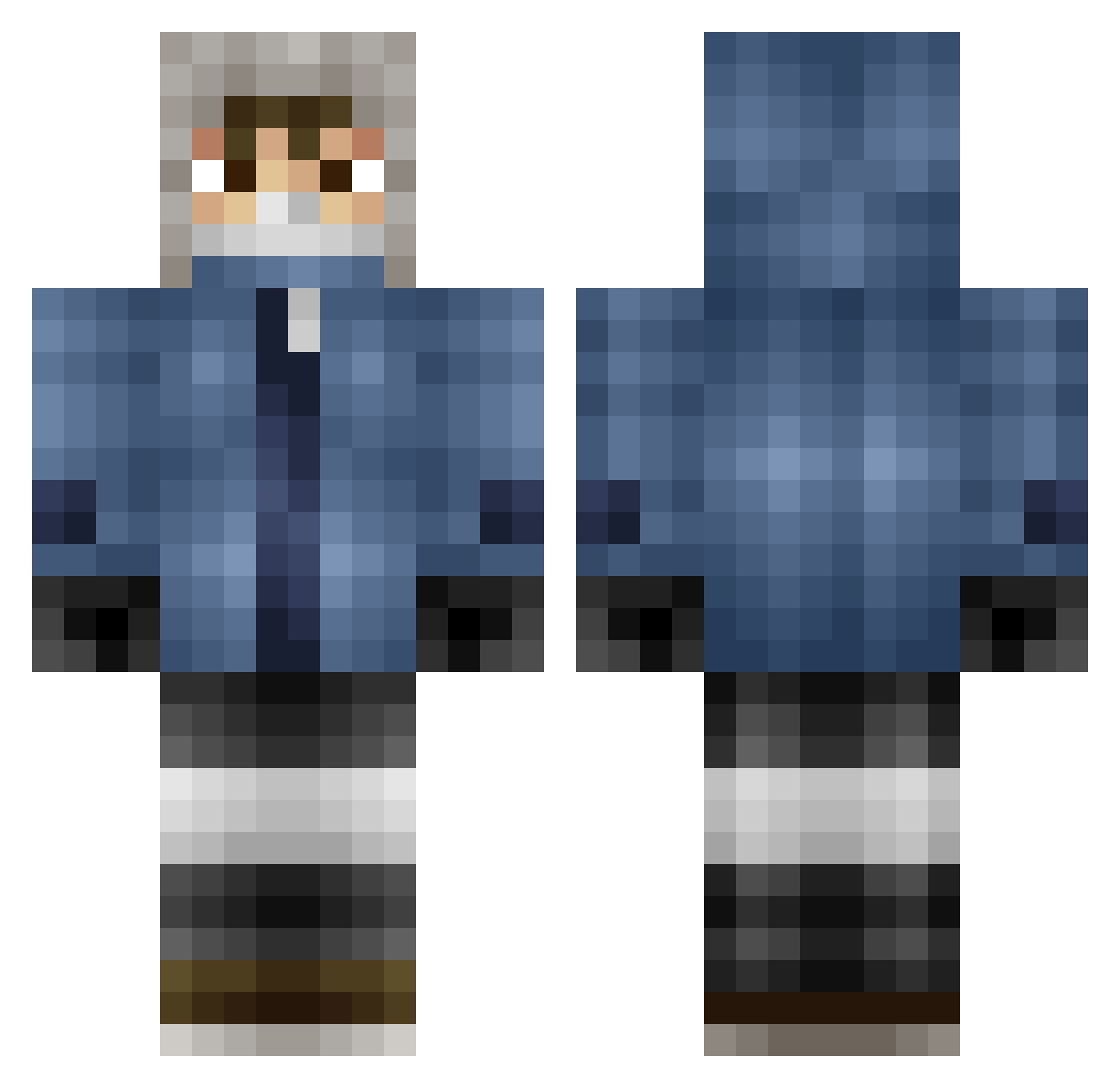 Upcastlion3 Minecraft skin, front and back view