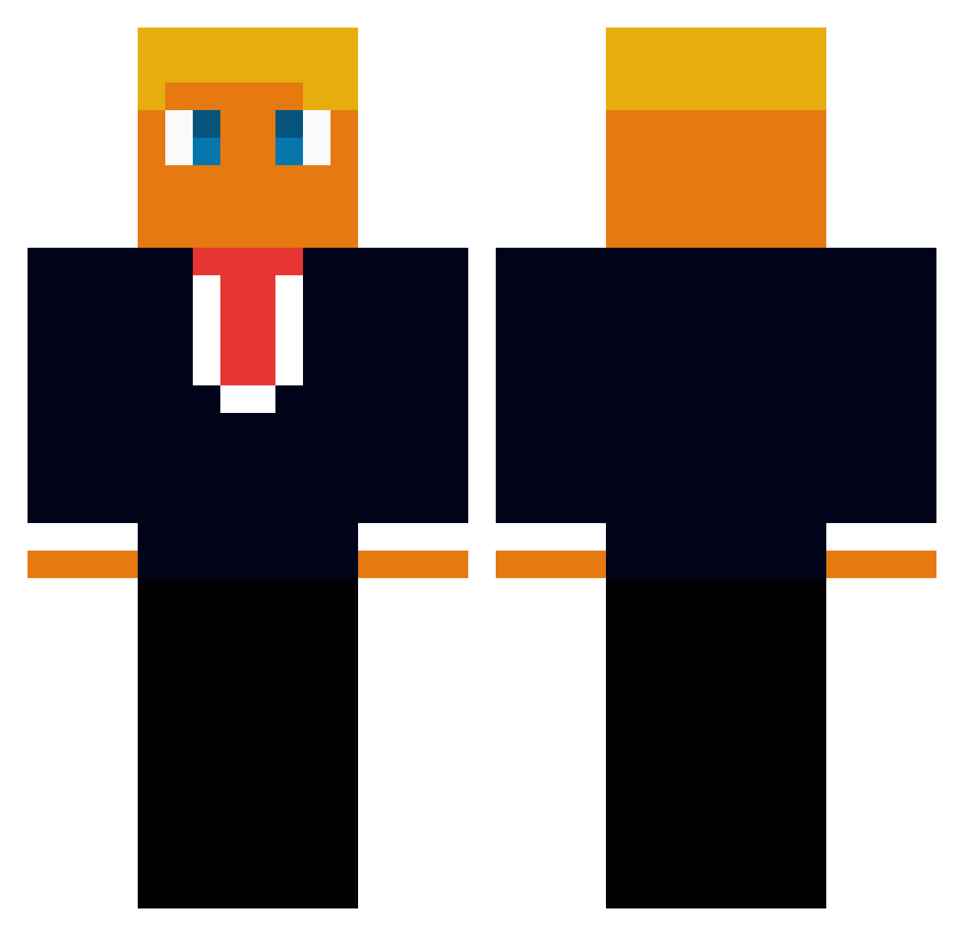 Donald_Trump_Jnr Minecraft skin, front and back view