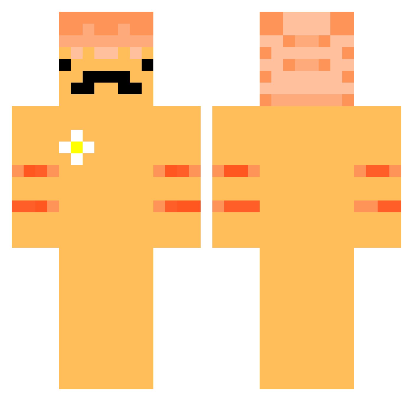 pribees Minecraft skin, front and back view