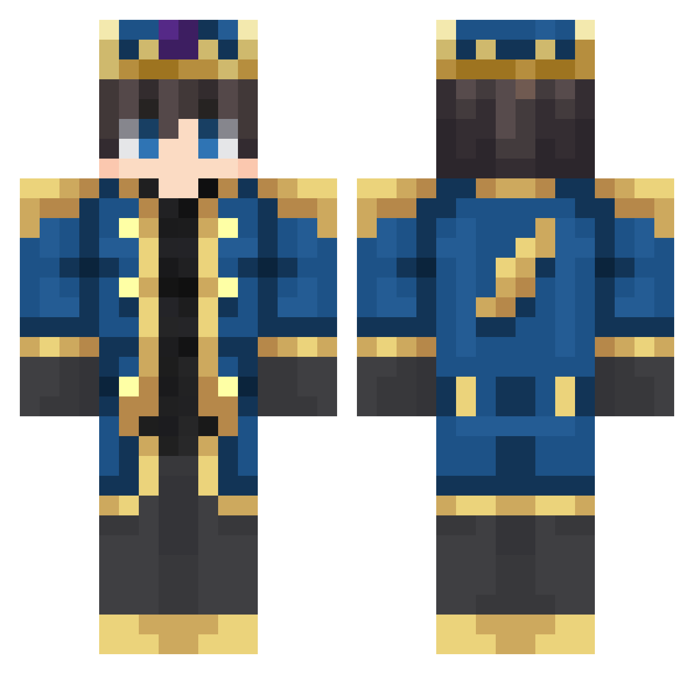 ASGrand Minecraft skin, front and back view