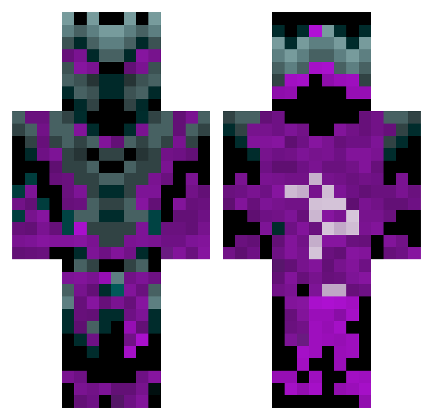 dmussy Minecraft skin, front and back view