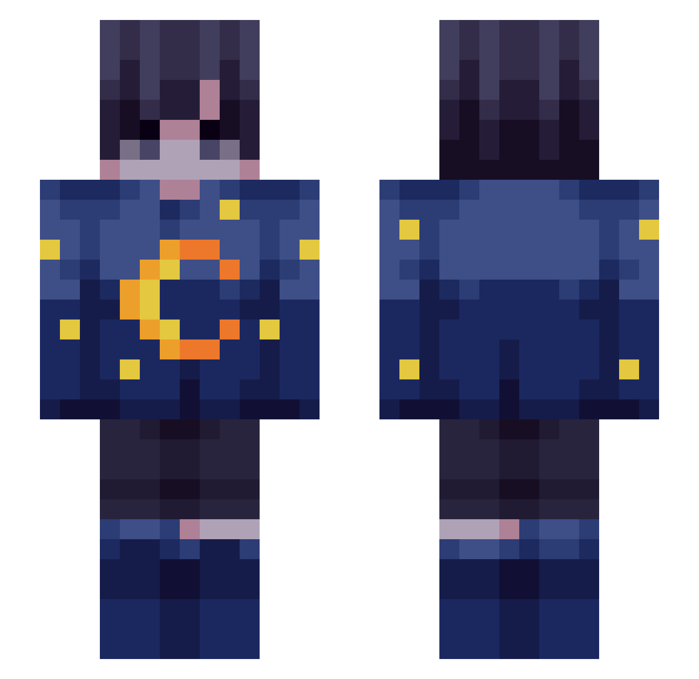 FLOATZYRL Minecraft skin, front and back view