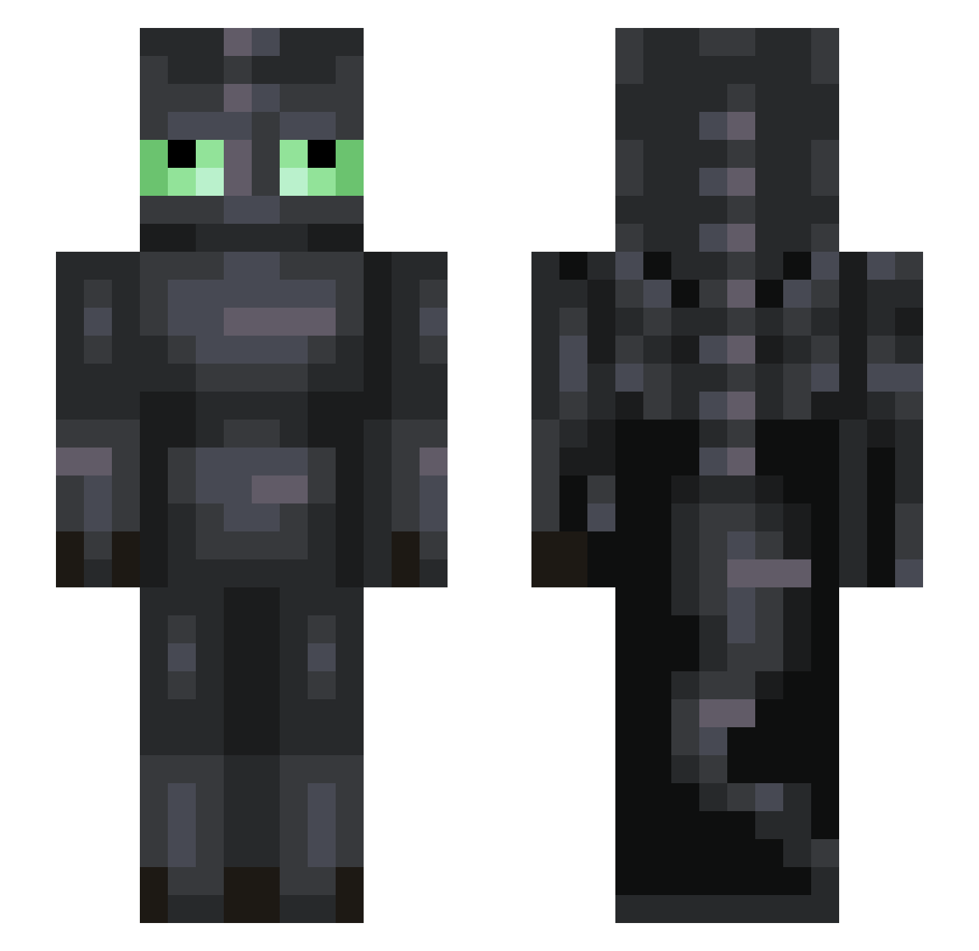 happy_brain Minecraft skin, front and back view