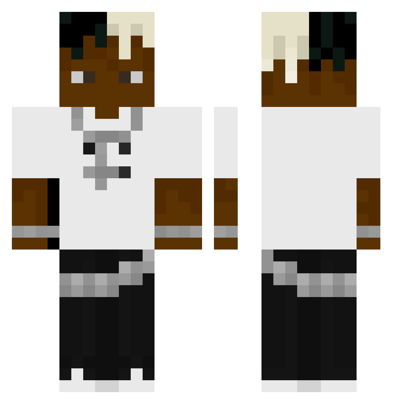 GambleDon Minecraft skin, front and back view