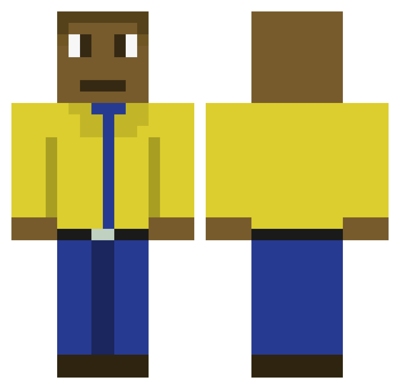 Ratches Minecraft skin, front and back view