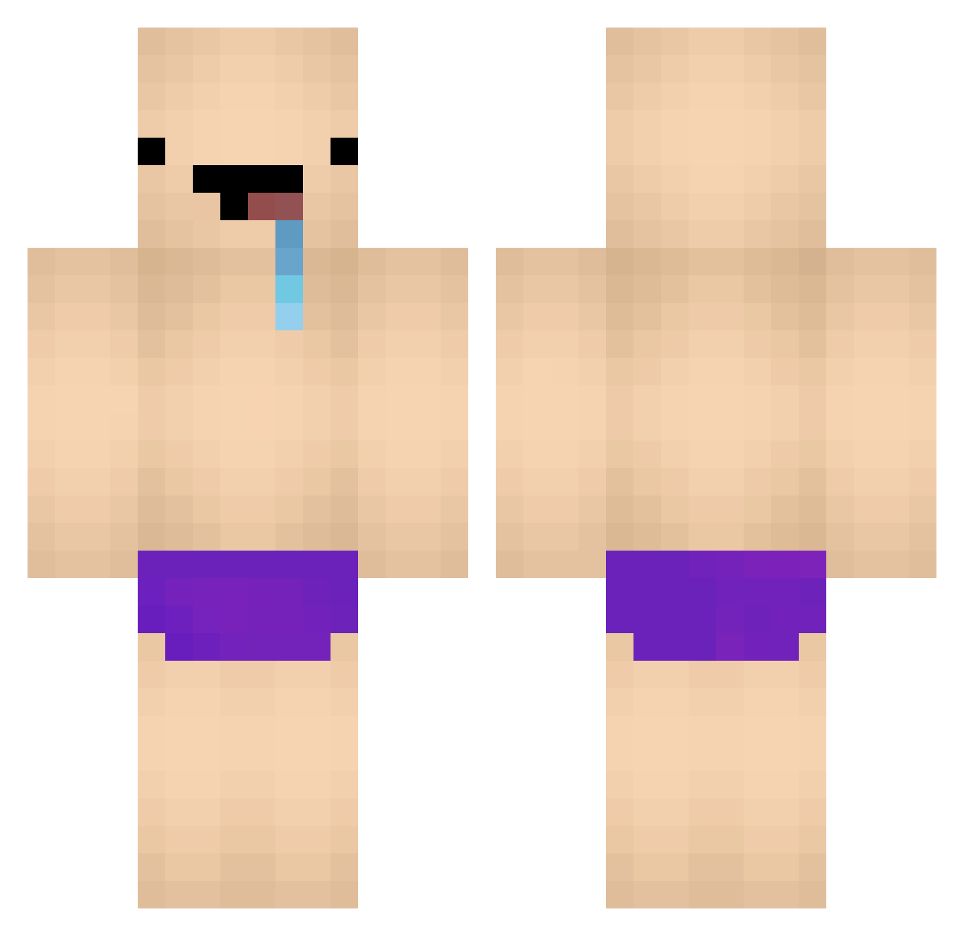 Relience Minecraft skin, front and back view