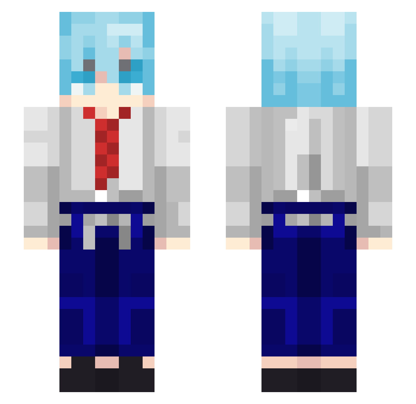 gettou Minecraft skin, front and back view