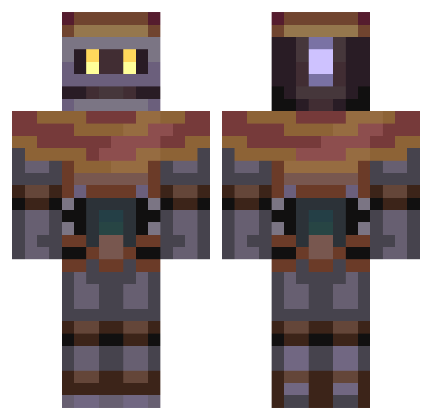 Nerf182 Minecraft skin, front and back view