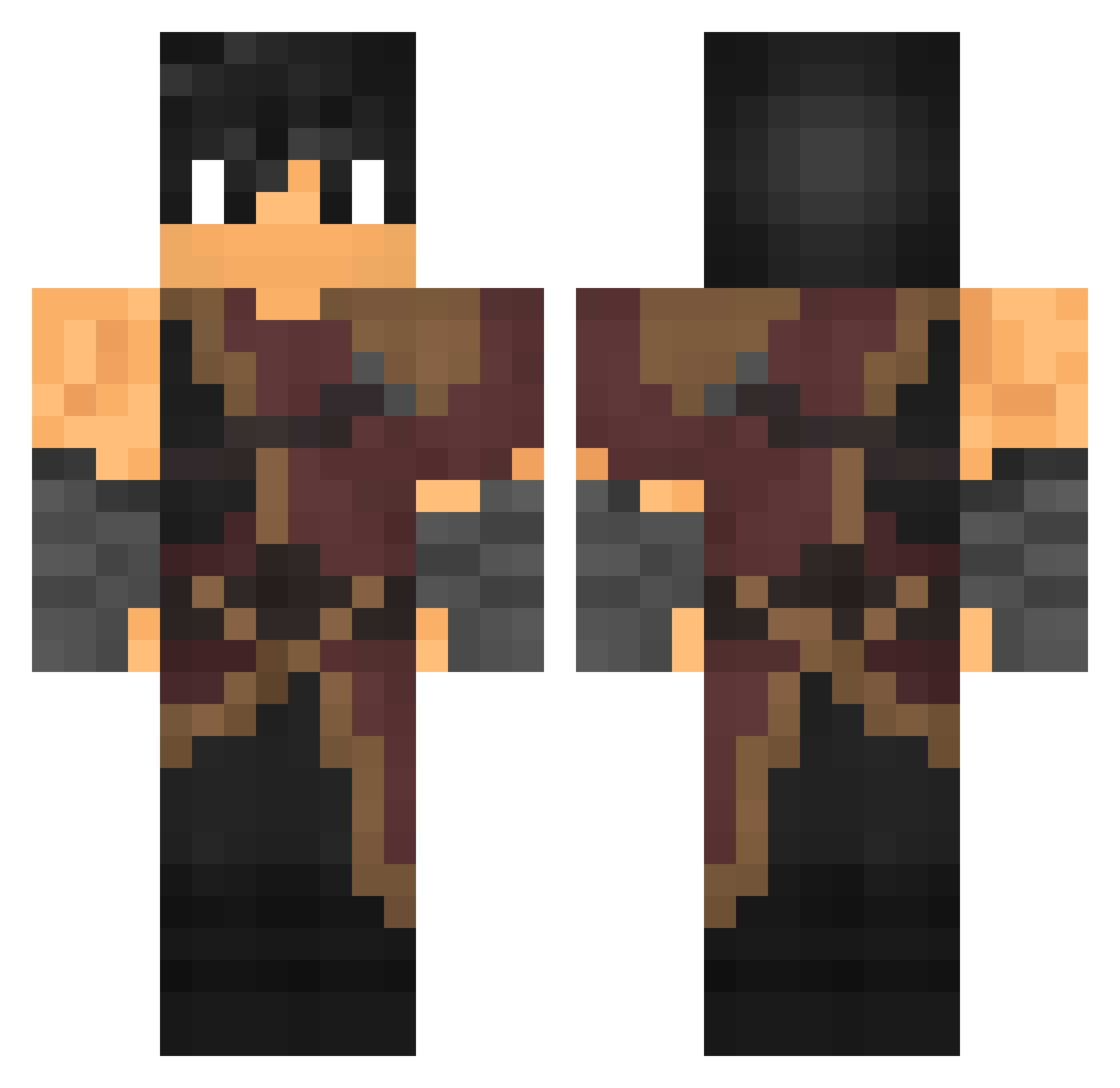 34Hellcat Minecraft skin, front and back view