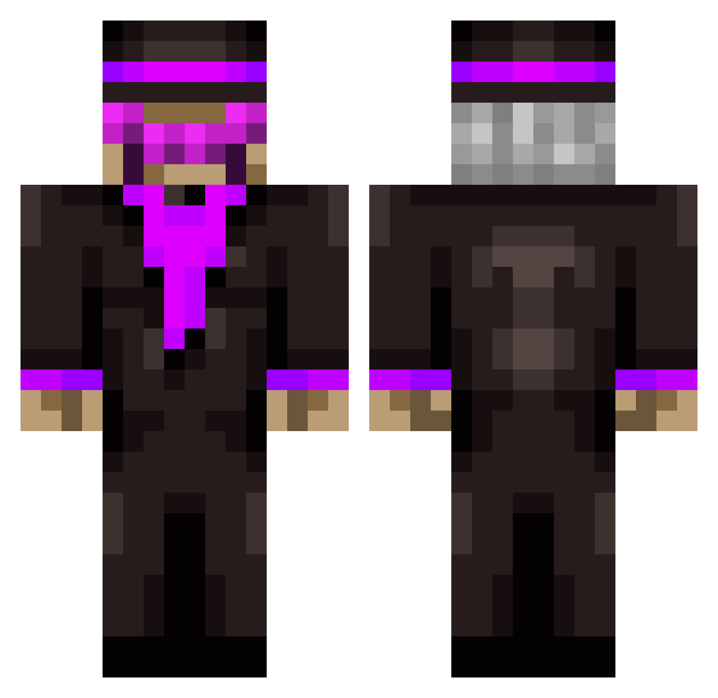 AracnoStudio Minecraft skin, front and back view