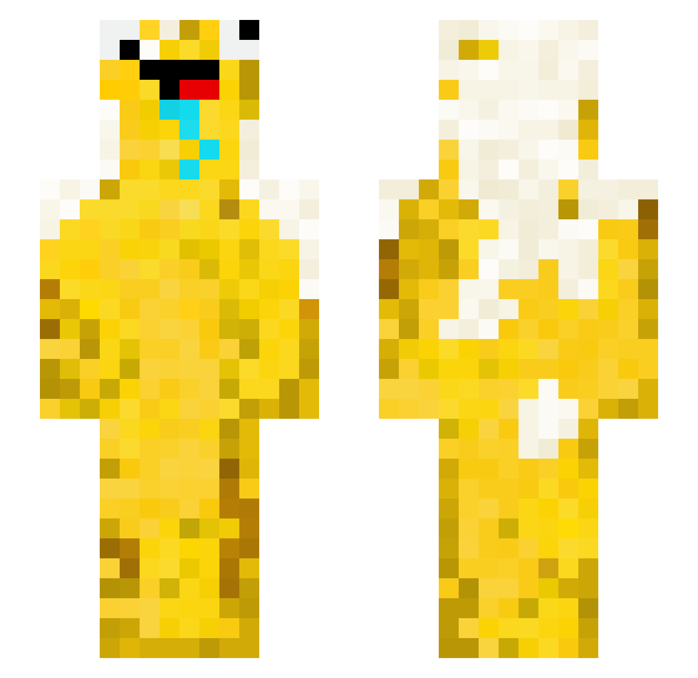 Crunpi Minecraft skin, front and back view