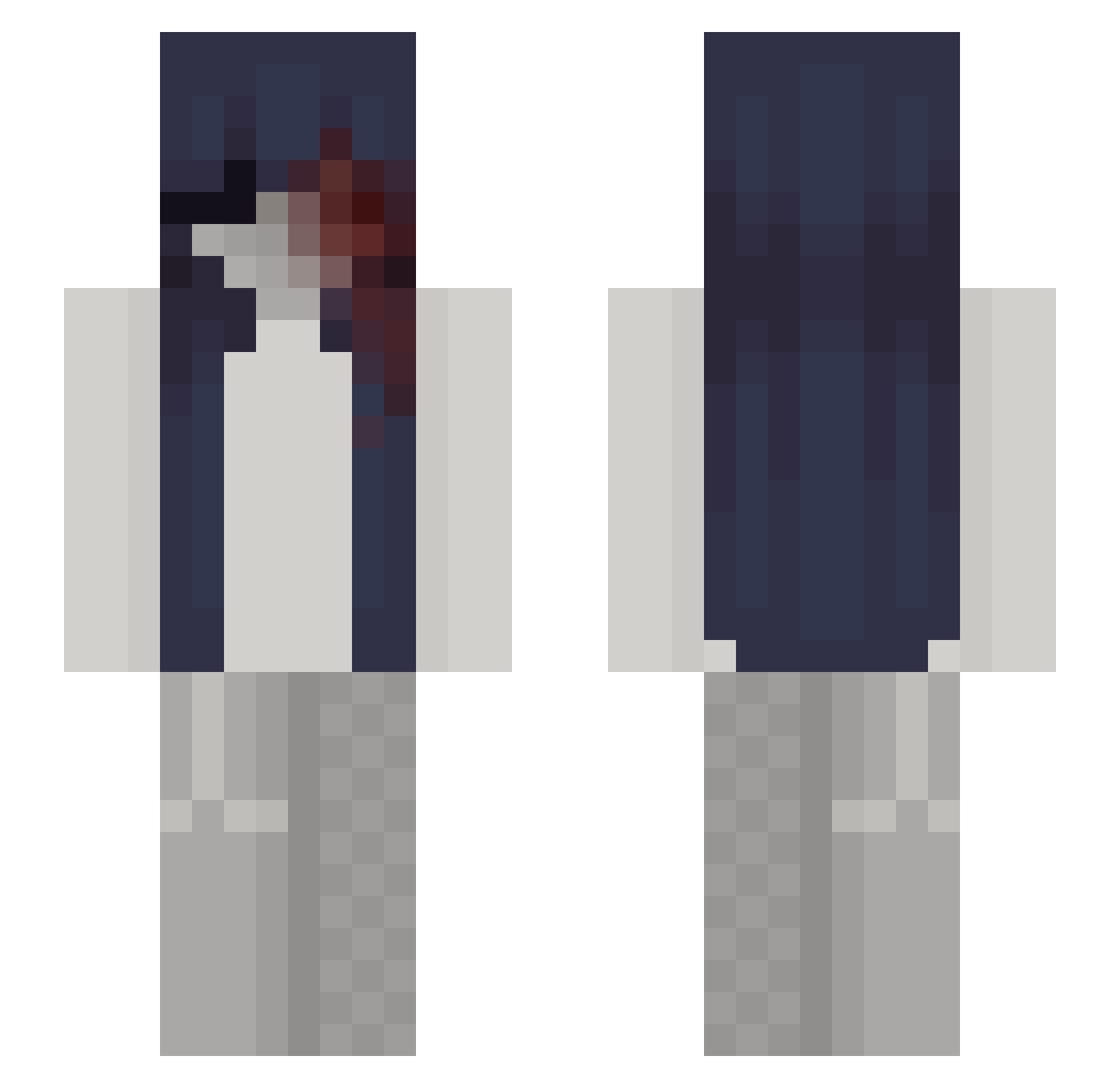 luvnyxie Minecraft skin, front and back view