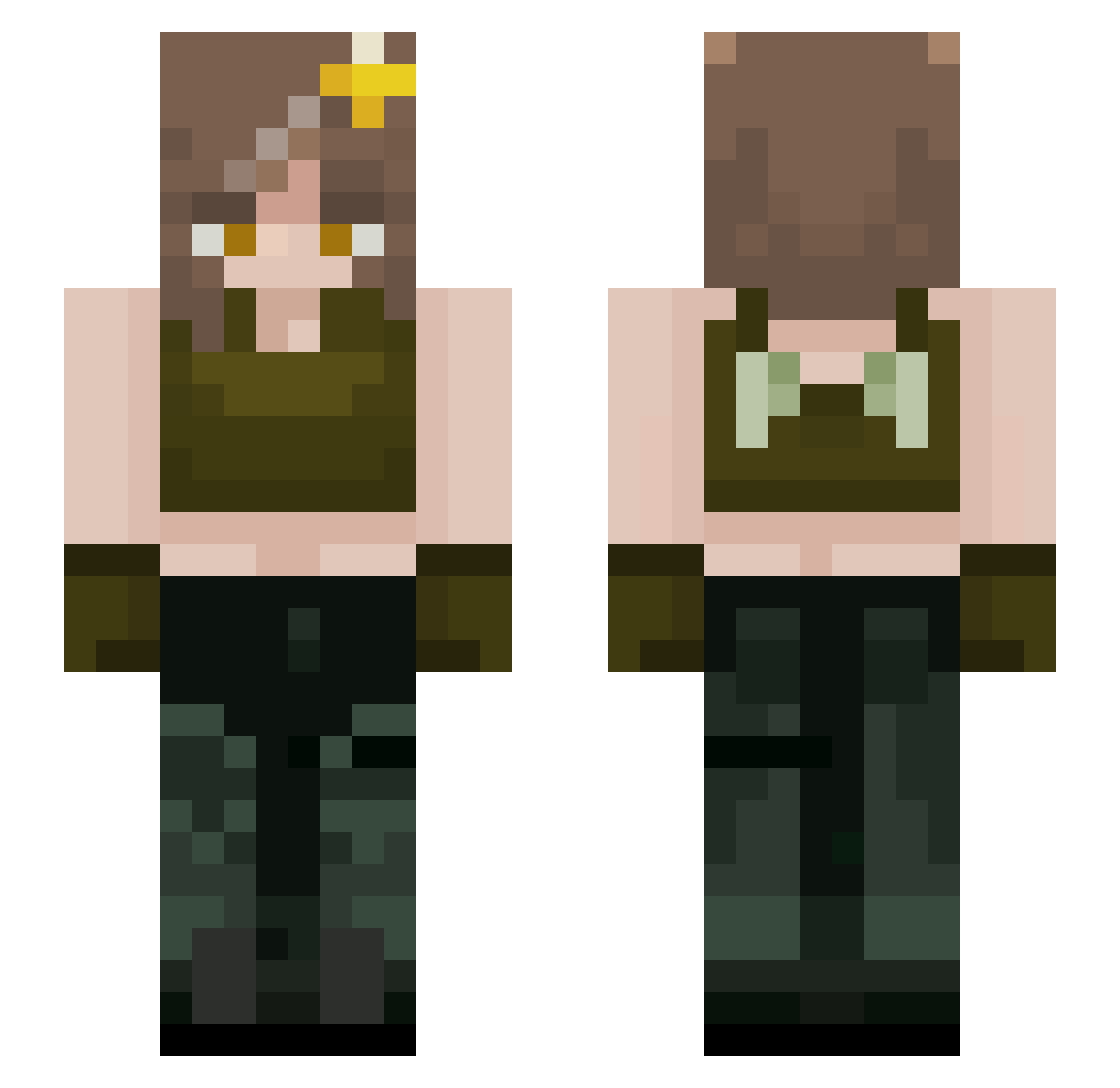 Opt_293 Minecraft skin, front and back view