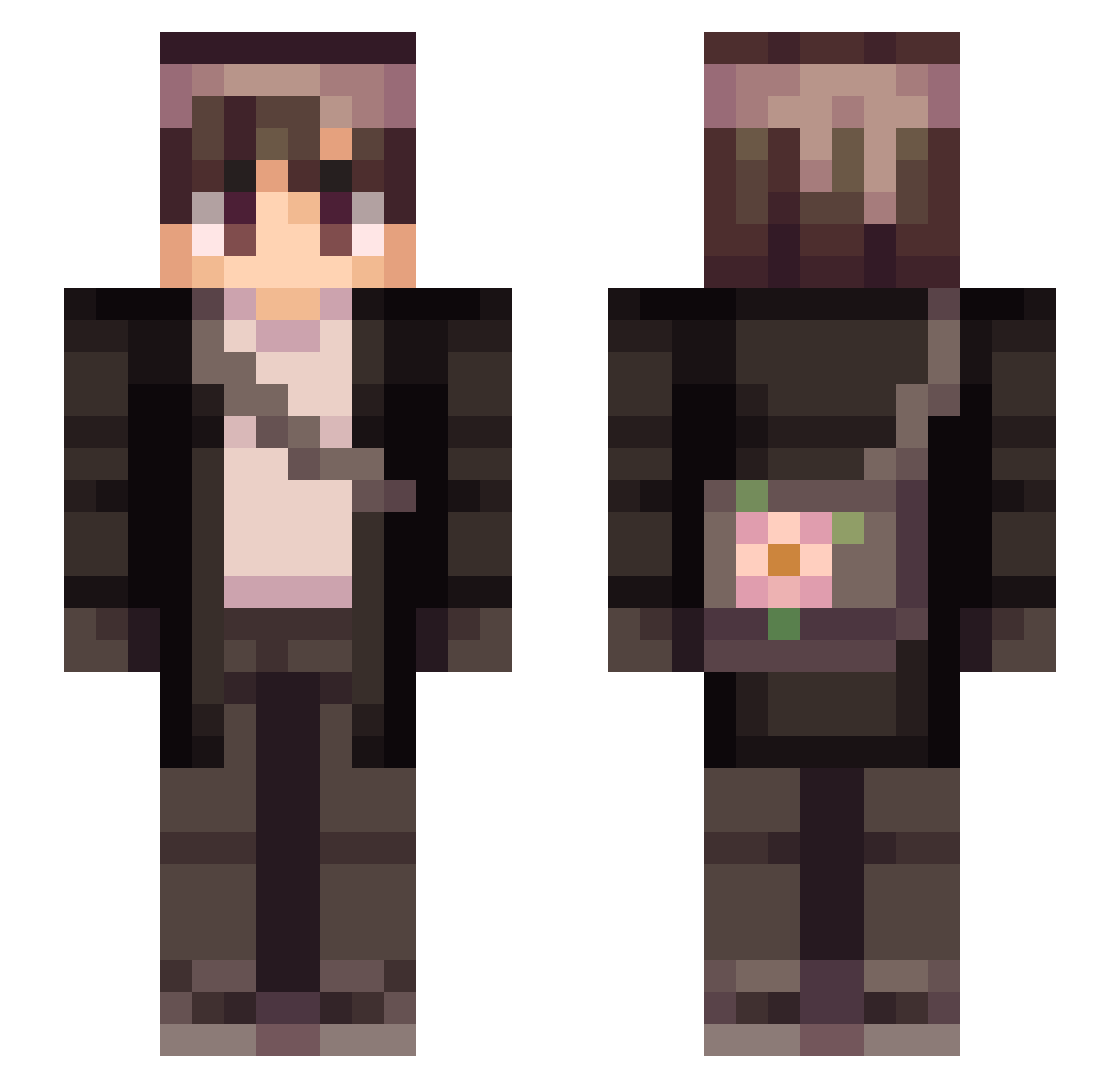 rsfay Minecraft skin, front and back view