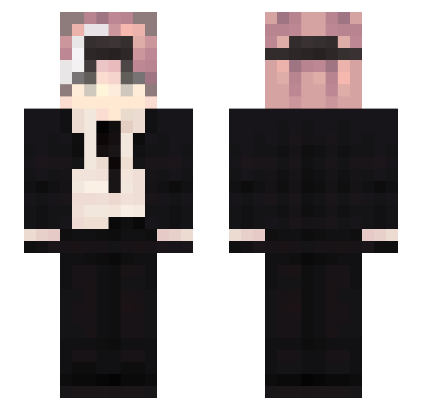 Ak434 Minecraft skin, front and back view