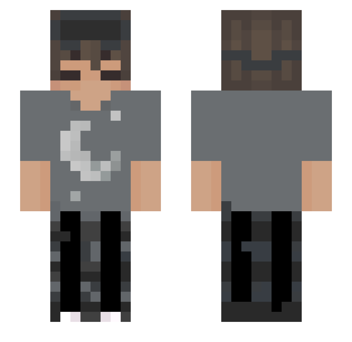 glitchy070612 Minecraft skin, front and back view
