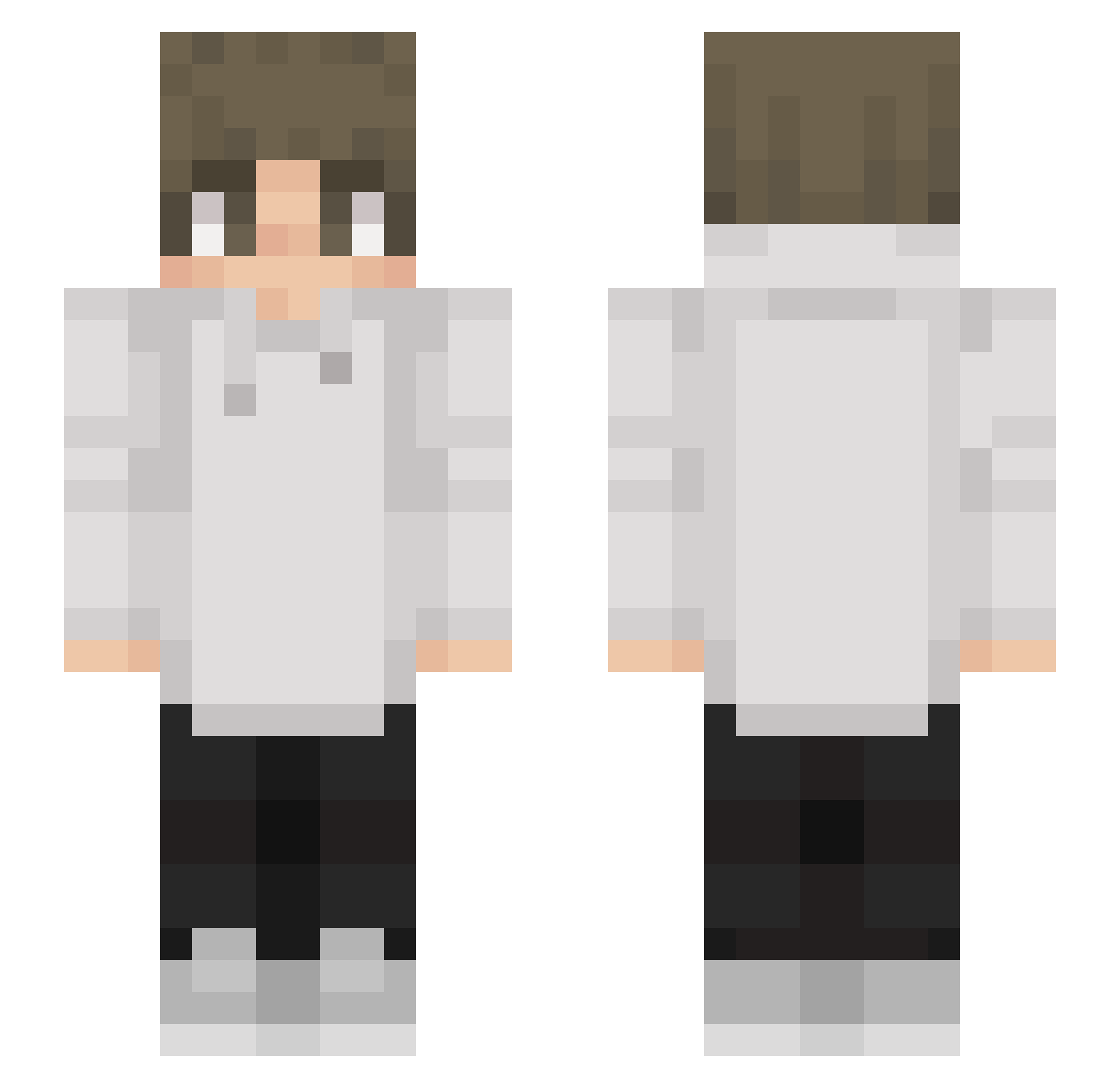 XXilouuu Minecraft skin, front and back view