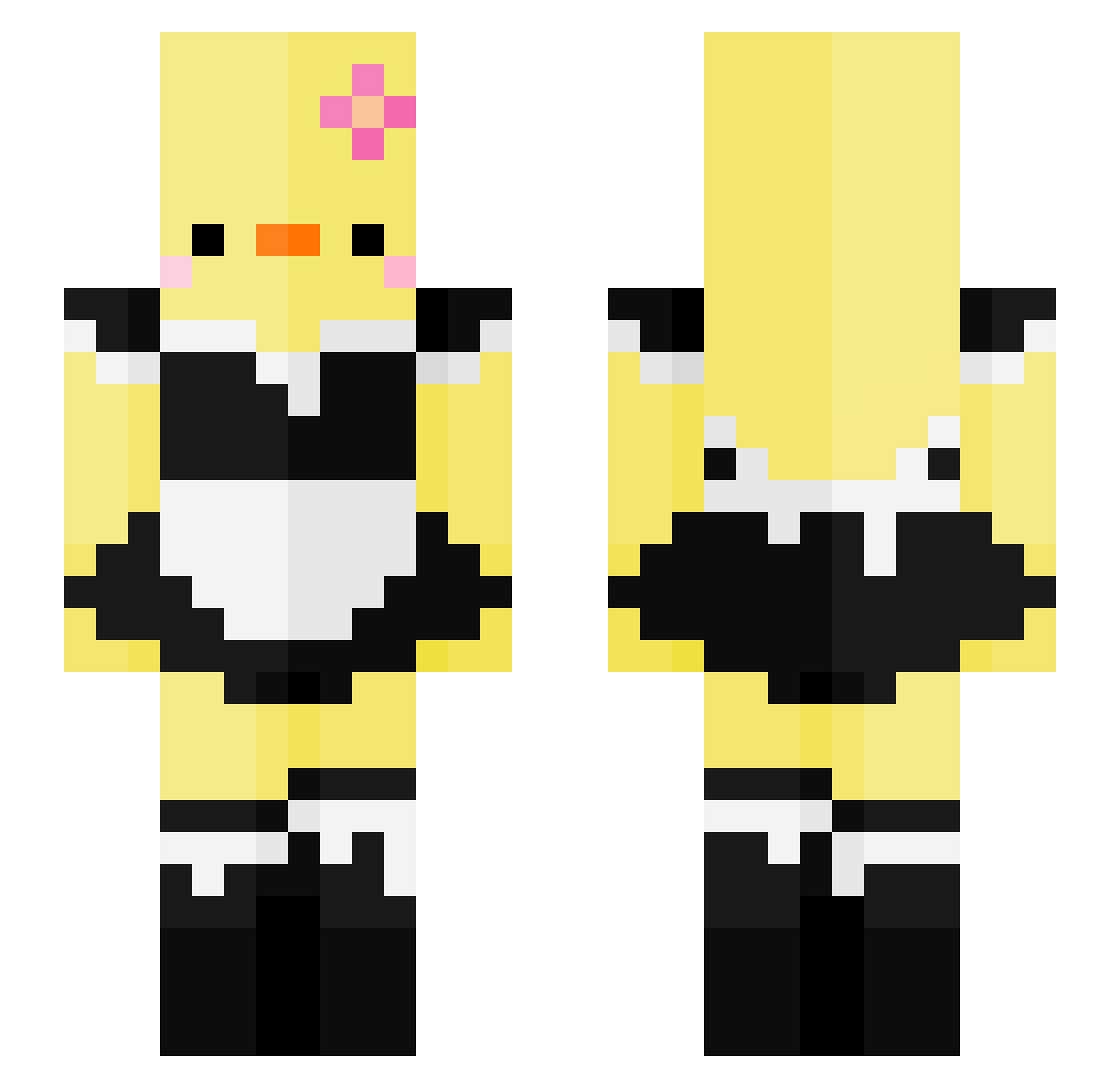 Reevs Minecraft skin, front and back view