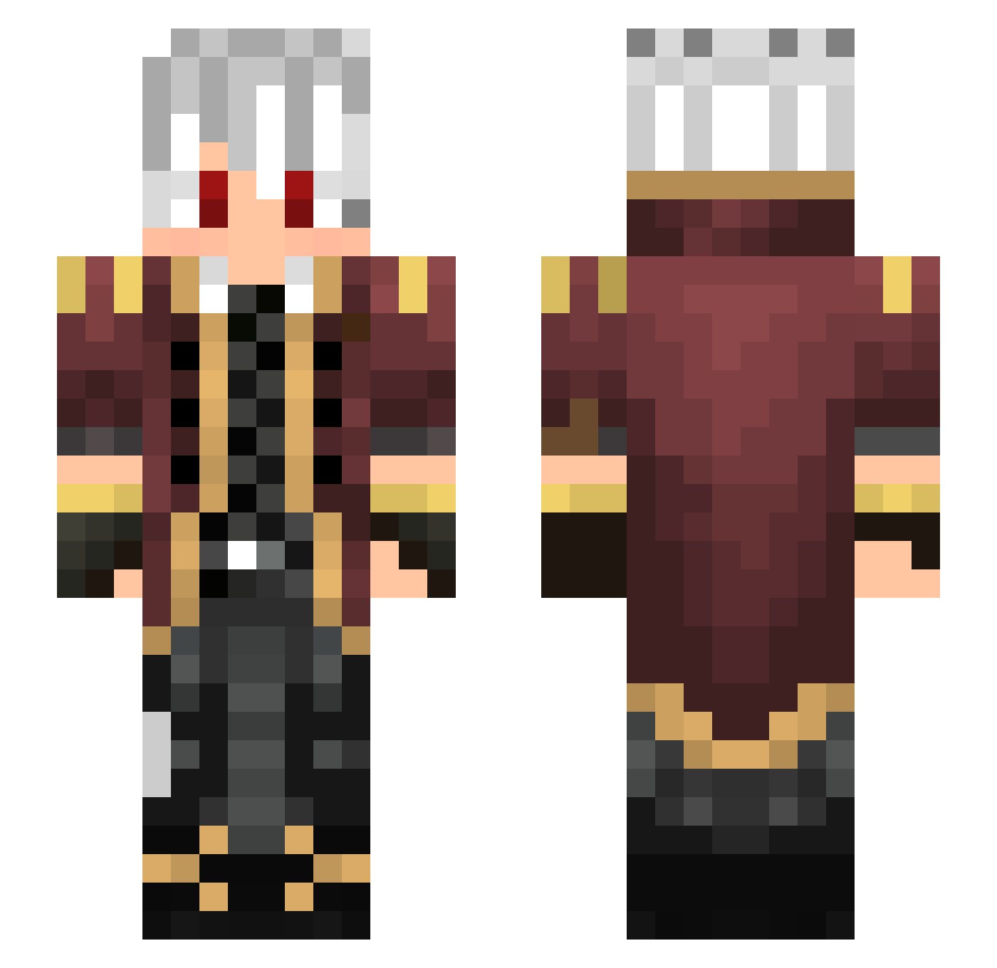 TEENS74 Minecraft skin, front and back view
