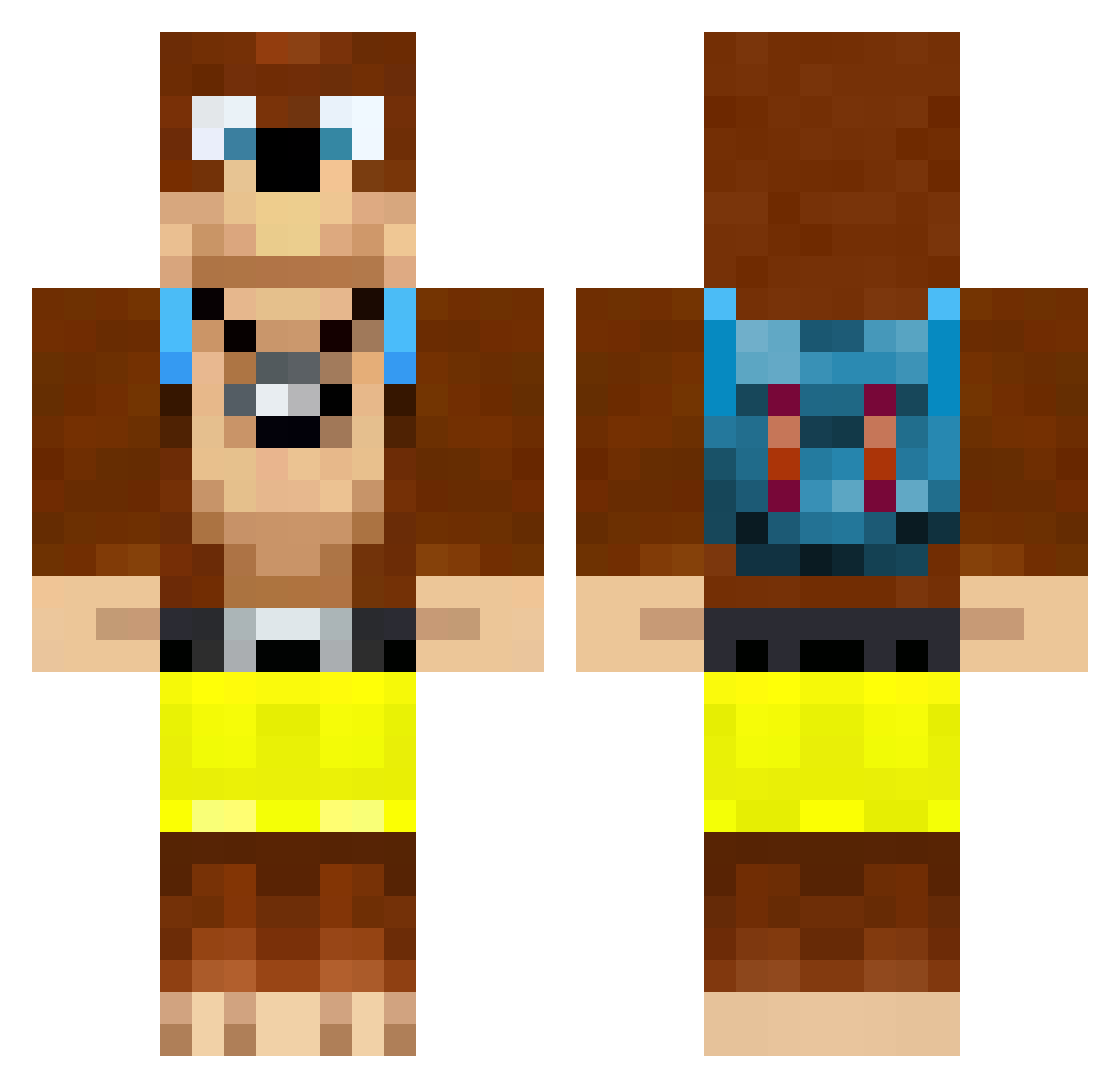 Gunnage Minecraft skin, front and back view