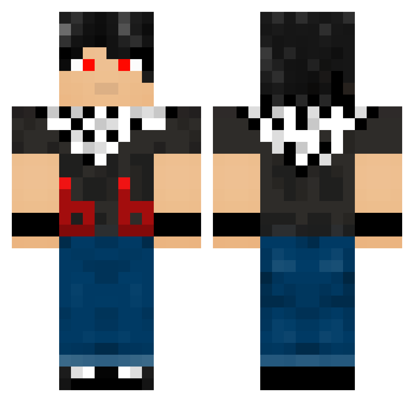 BlazeBubble Minecraft skin, front and back view