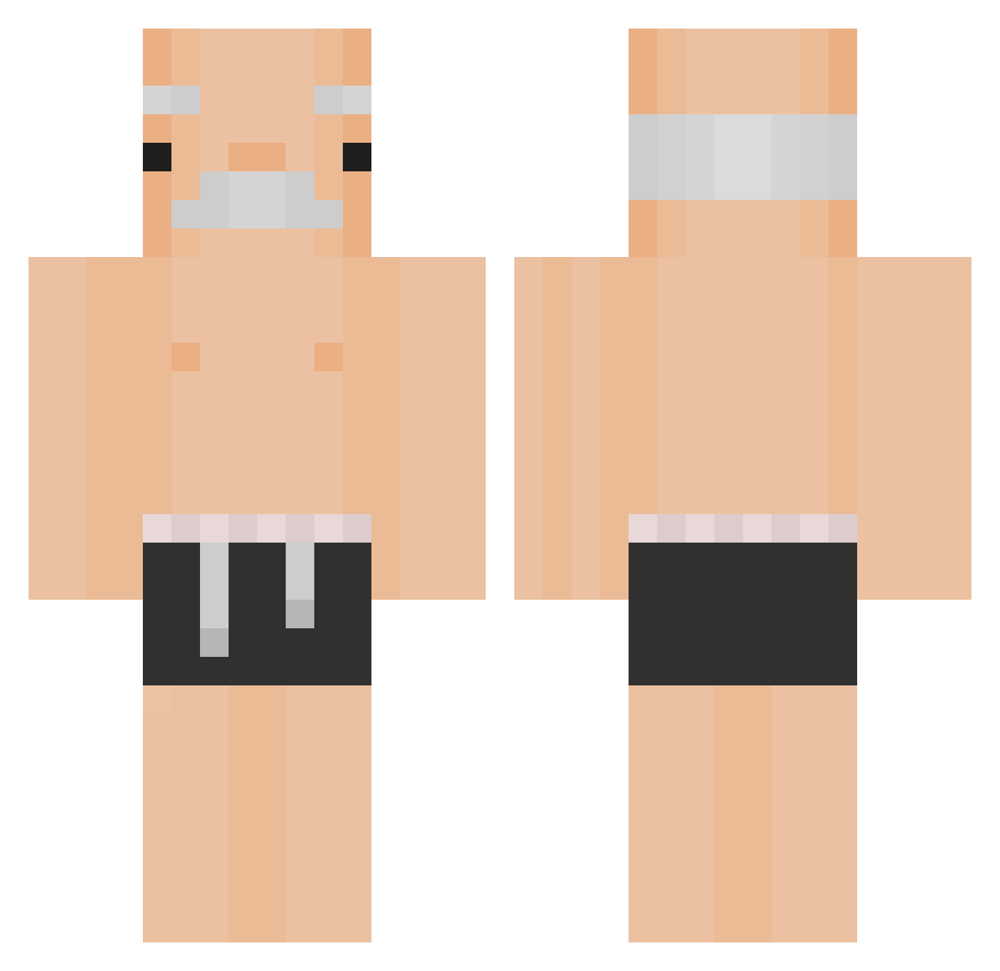 LeitoSSJ Minecraft skin, front and back view