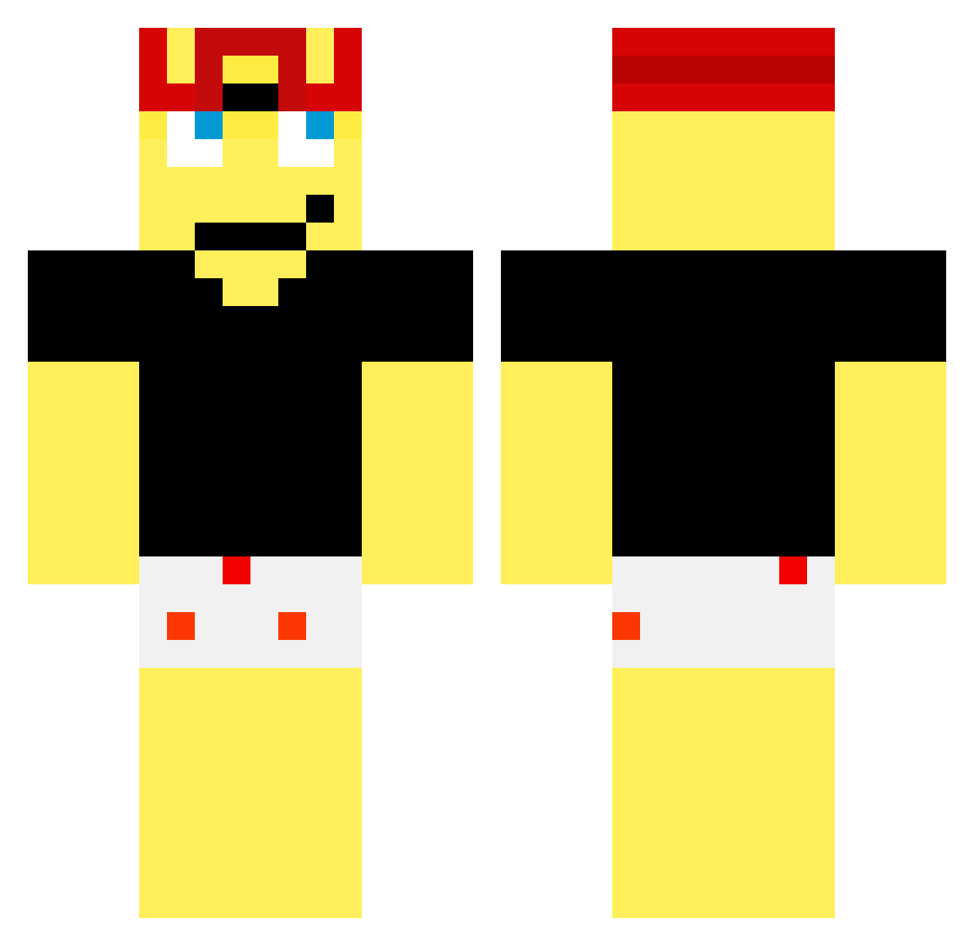 Puffrf1shLar Minecraft skin, front and back view