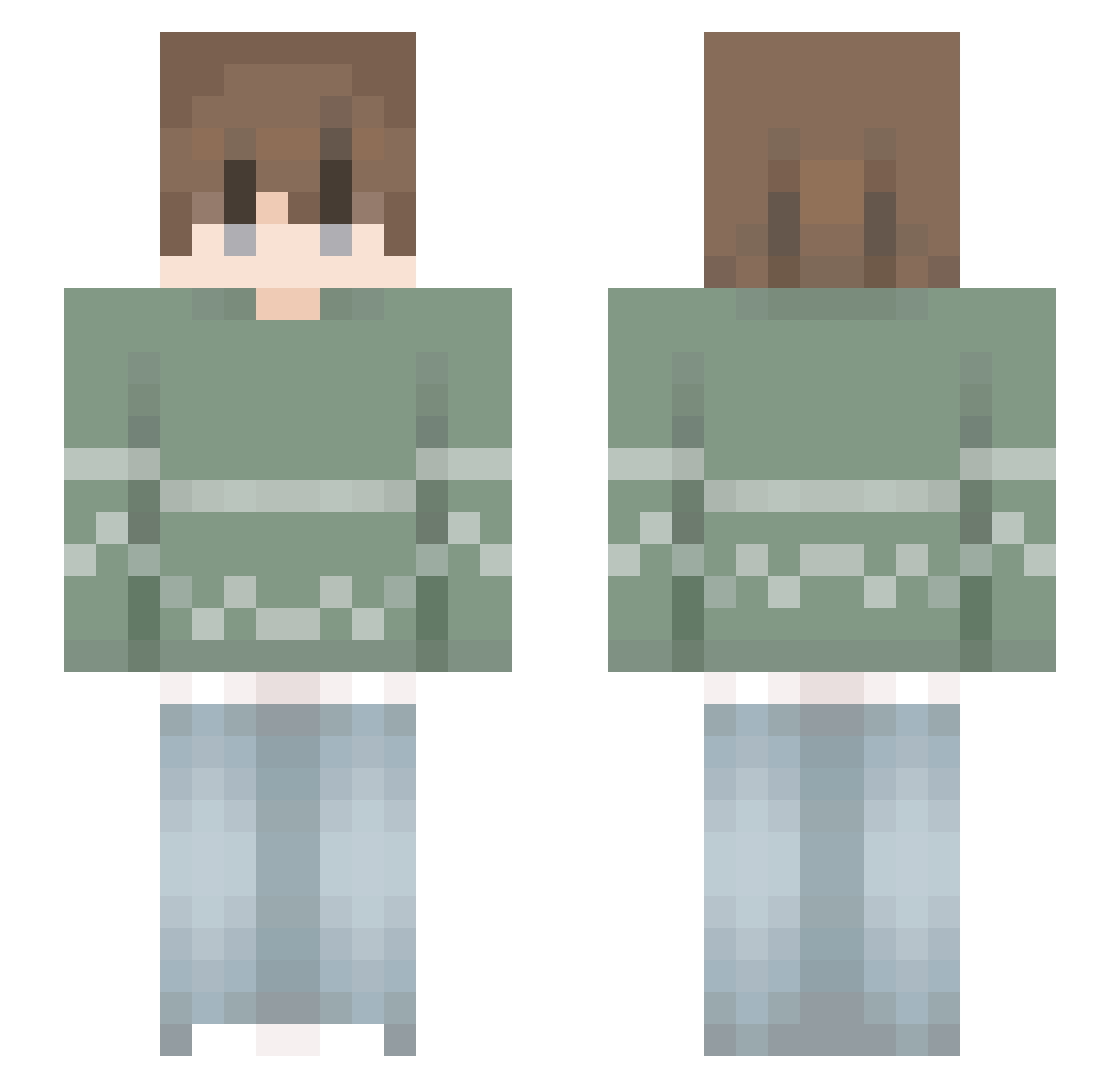 TooIcyyy Minecraft skin, front and back view