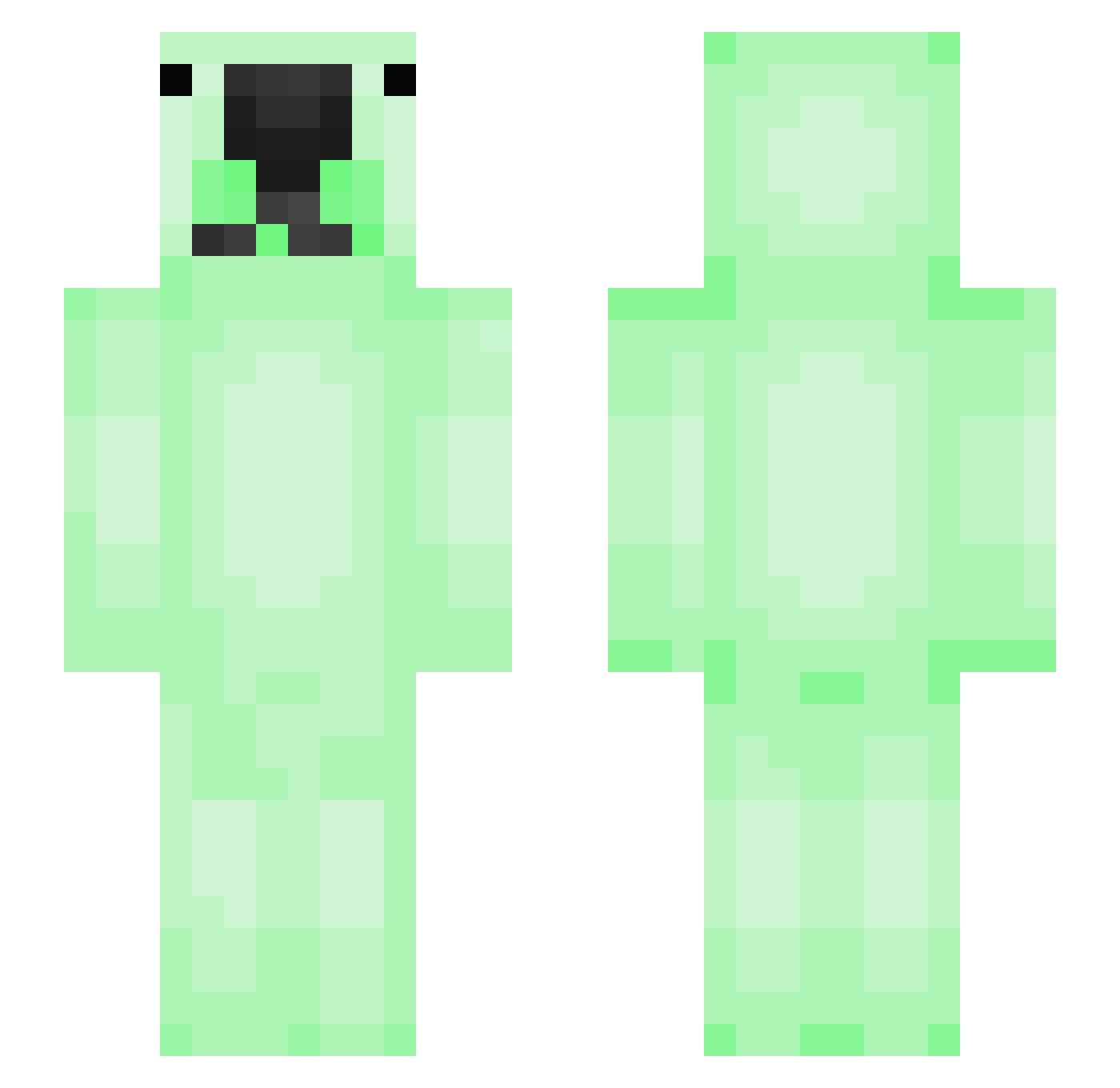 Inly Minecraft skin, front and back view