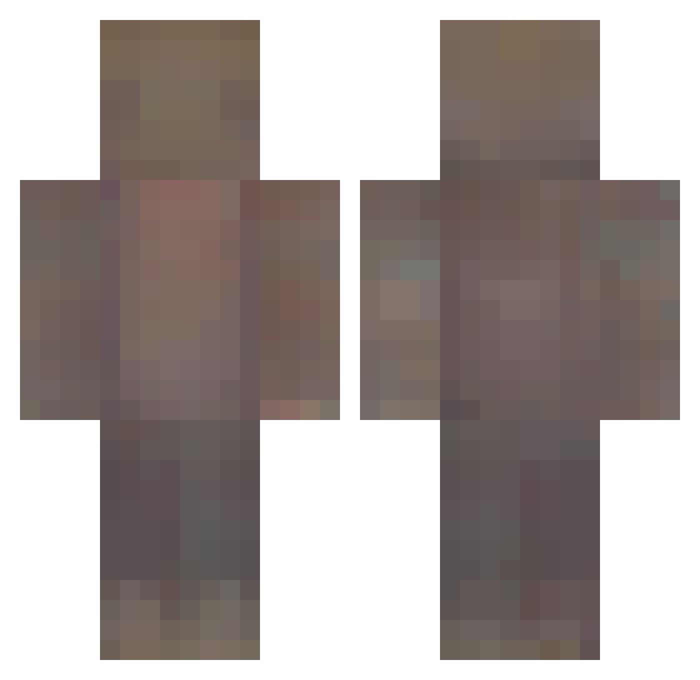 qt_drift Minecraft skin, front and back view